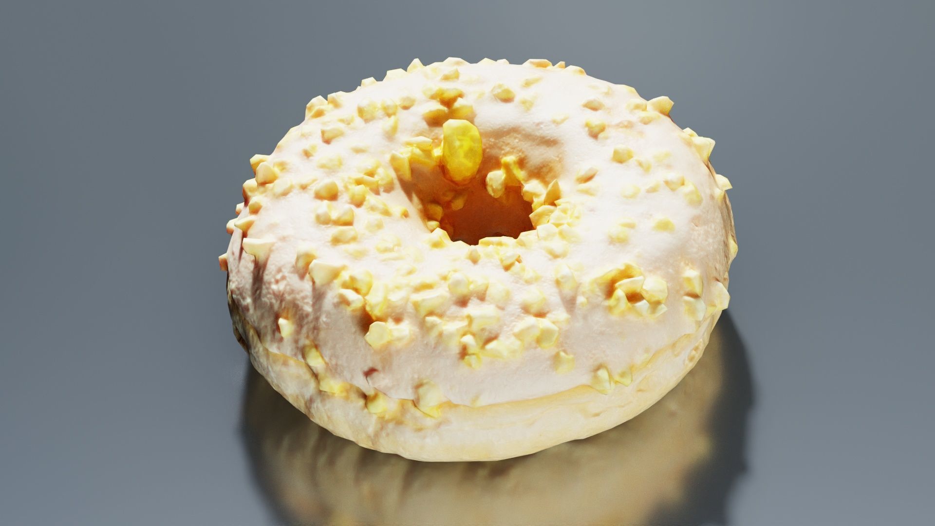 Crunchy Donut Low-poly 3D model_7