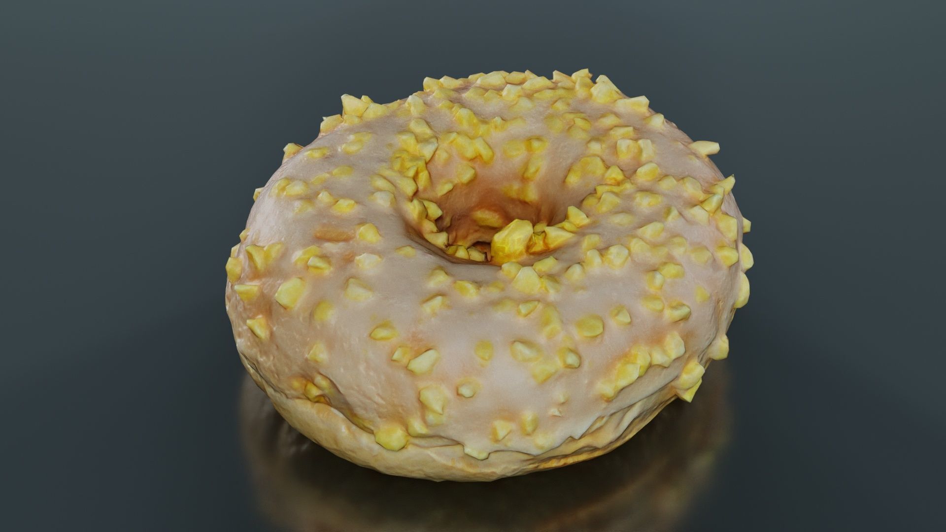 Crunchy Donut Low-poly 3D model_2