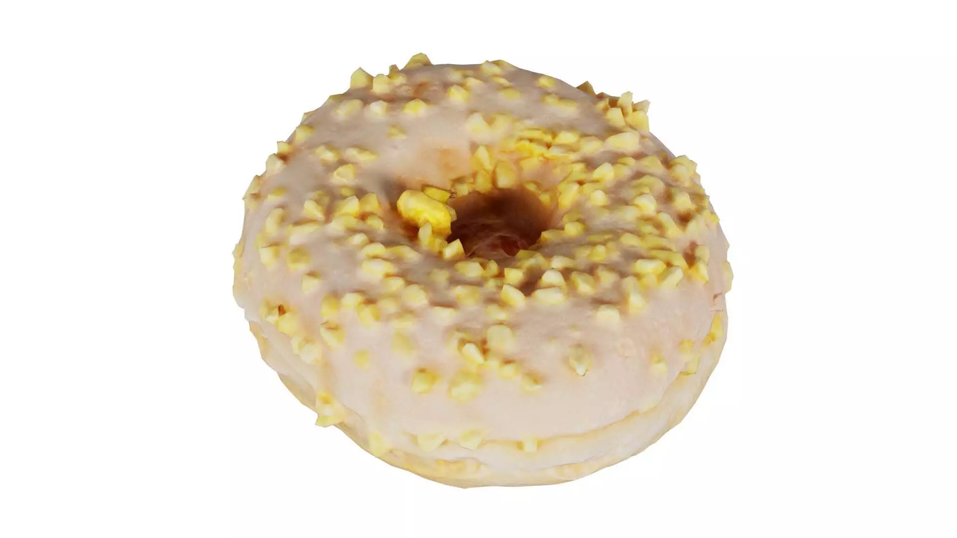 Crunchy Donut Low-poly 3D model_0