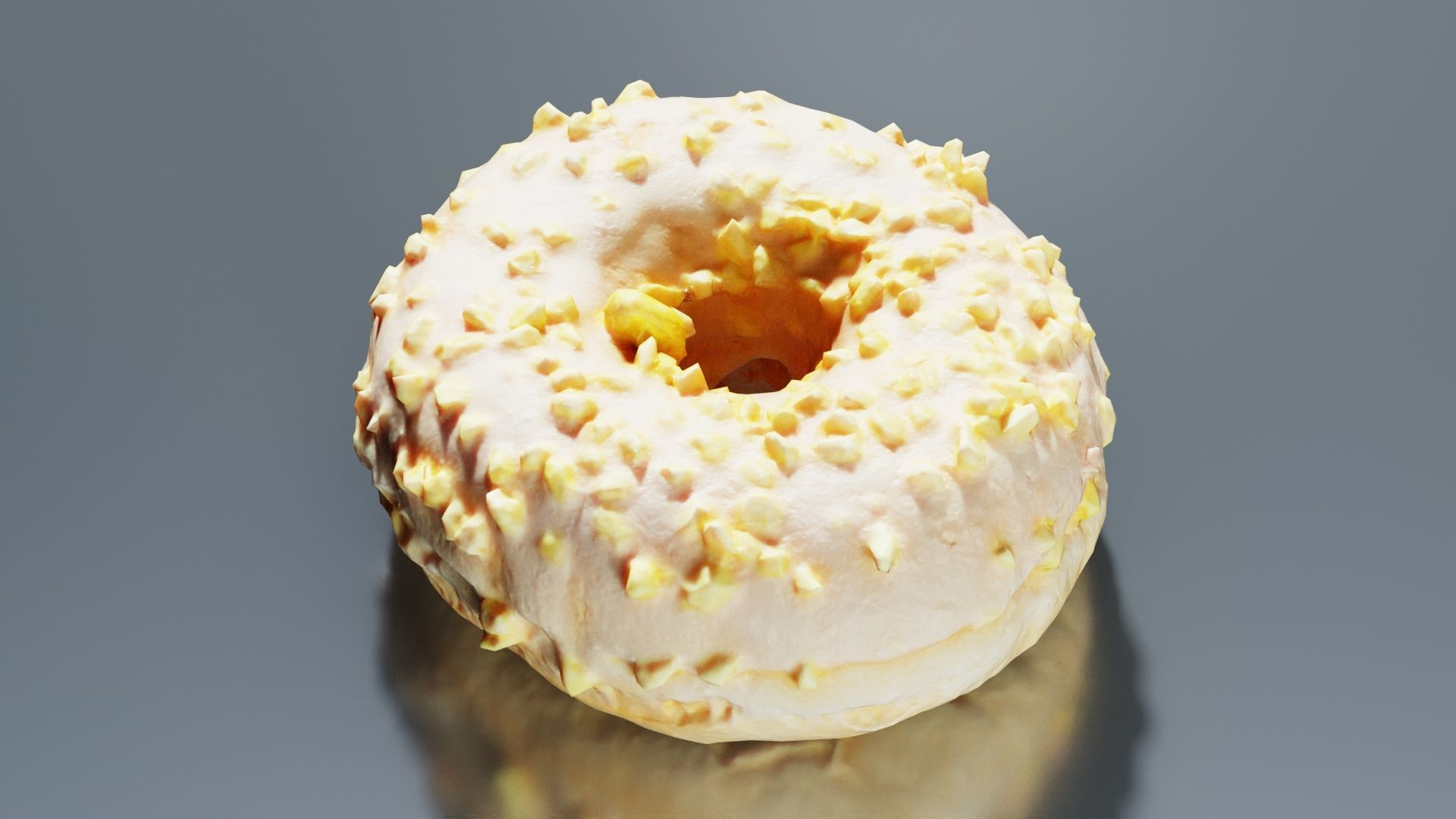 Crunchy Donut Low-poly 3D model_8