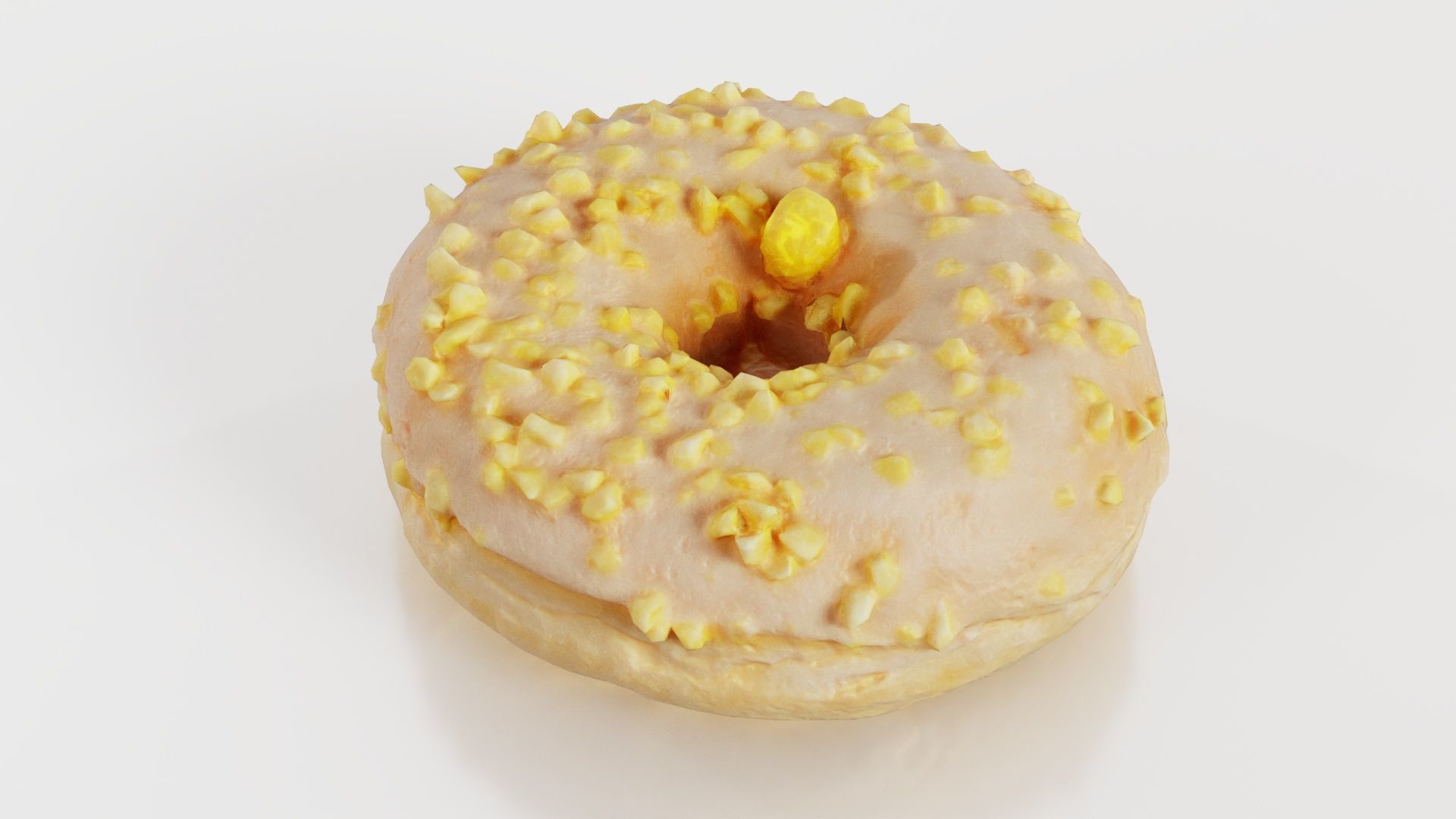 Crunchy Donut Low-poly 3D model_1