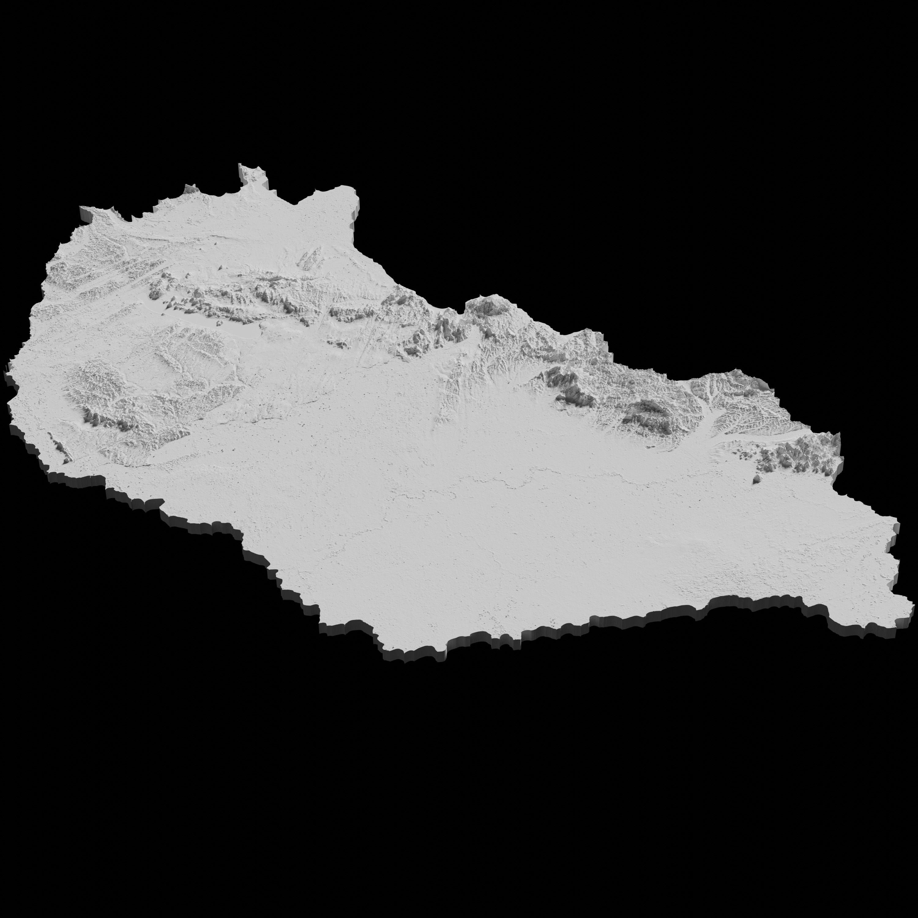 Hungary Topographic Map - 3D Terrain Topography of Hungary 3D print model_5