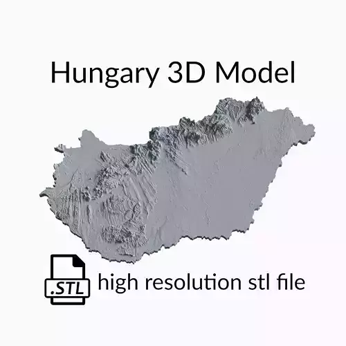 Hungary Topographic Map - 3D Terrain Topography of Hungary
