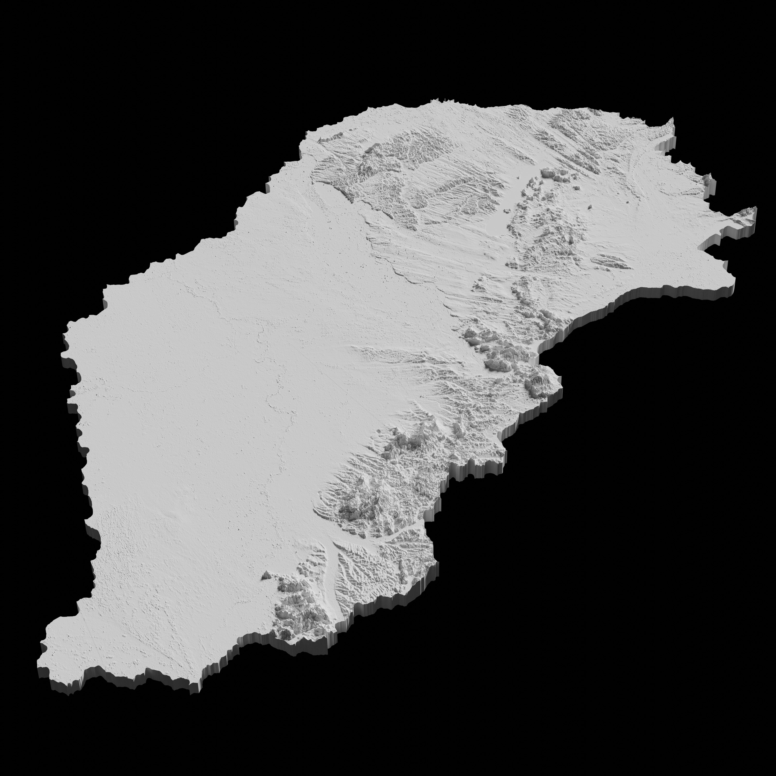 Hungary Topographic Map - 3D Terrain Topography of Hungary 3D print model_4