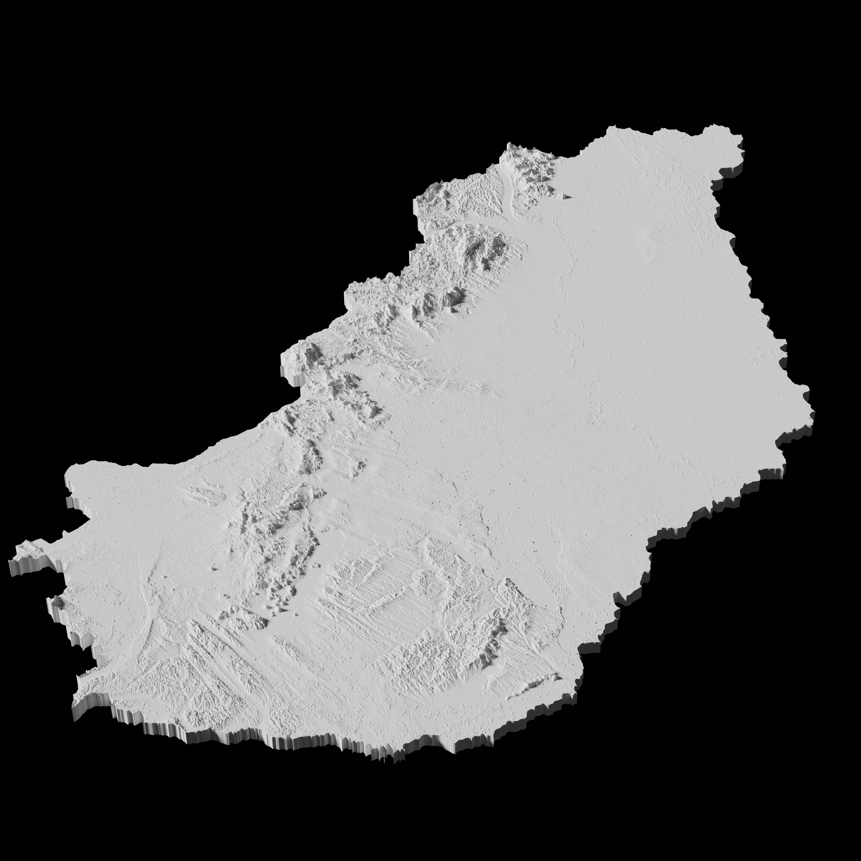 Hungary Topographic Map - 3D Terrain Topography of Hungary 3D print model_3