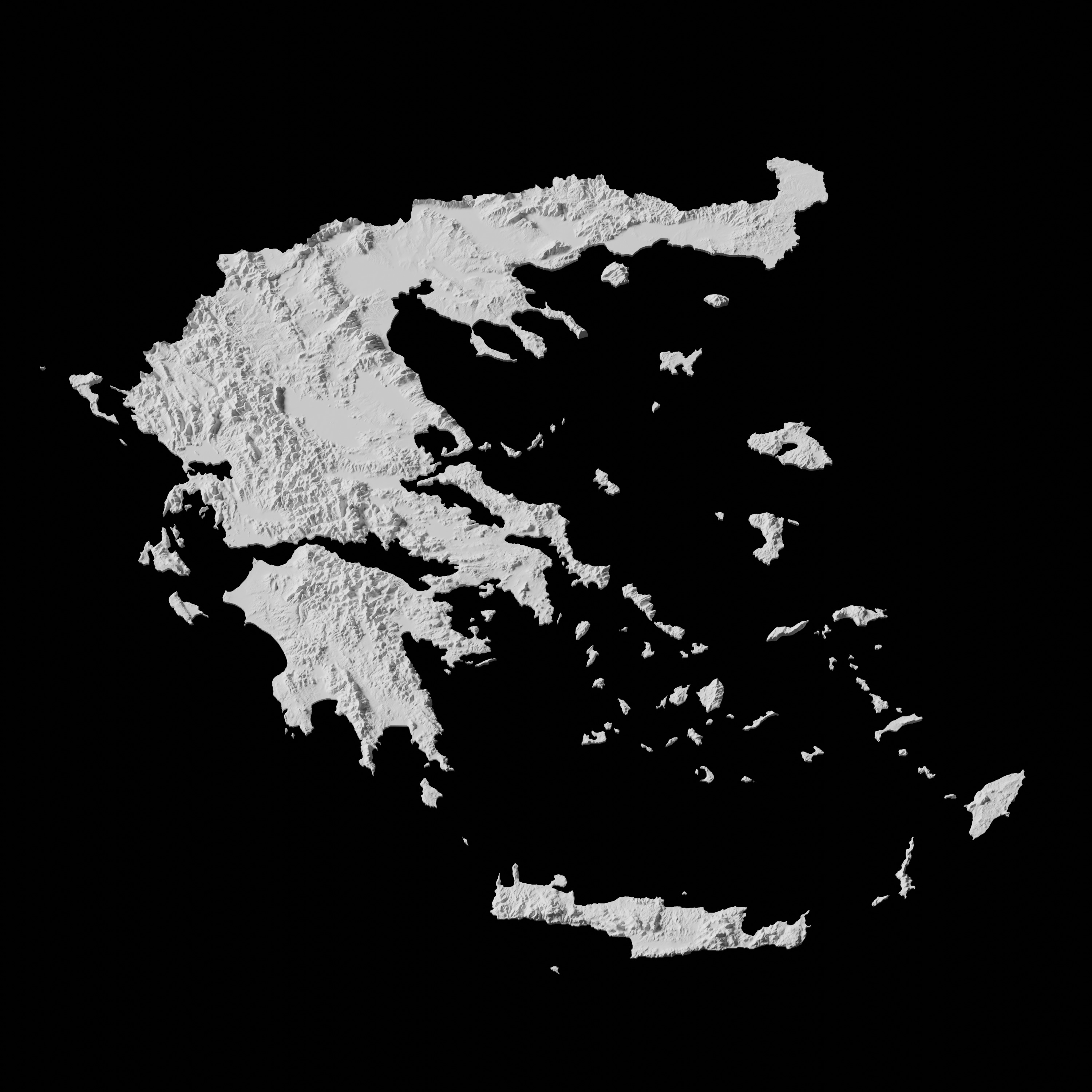 Greece Topographic Map - 3D Terrain Topography of Greece 3D print model_1