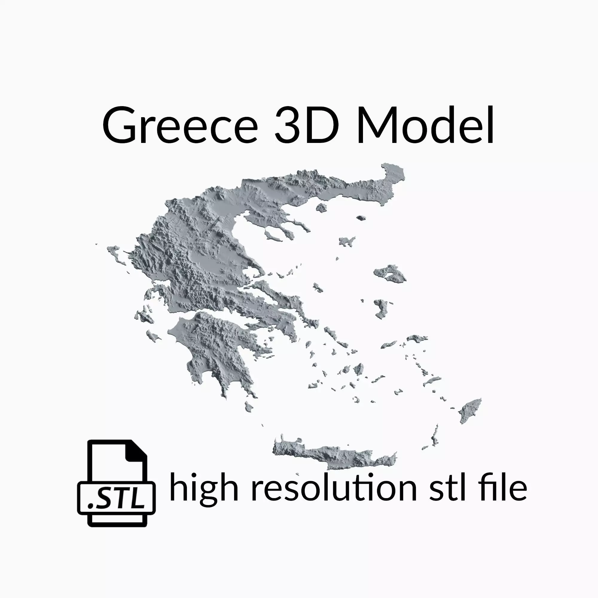 Greece Topographic Map - 3D Terrain Topography of Greece 3D print model_0