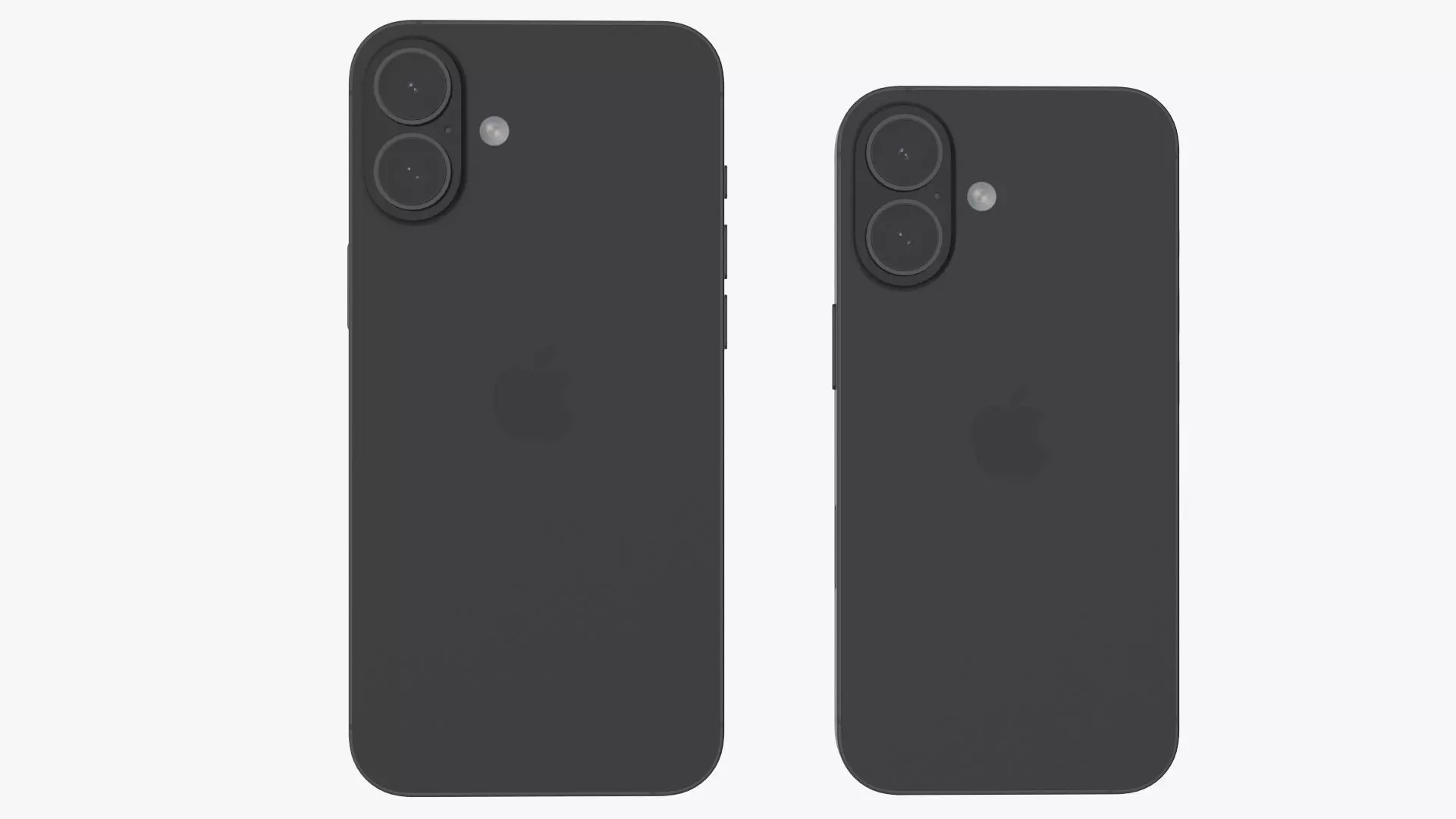 iPhone 16 and 16 Plus Black Low-poly 3D model