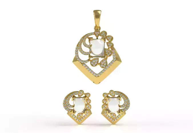 Diamond Pendant Set 06 3D print model
