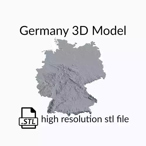 Germany Topographic Map - 3D Terrain Topography of Germany 3D print model