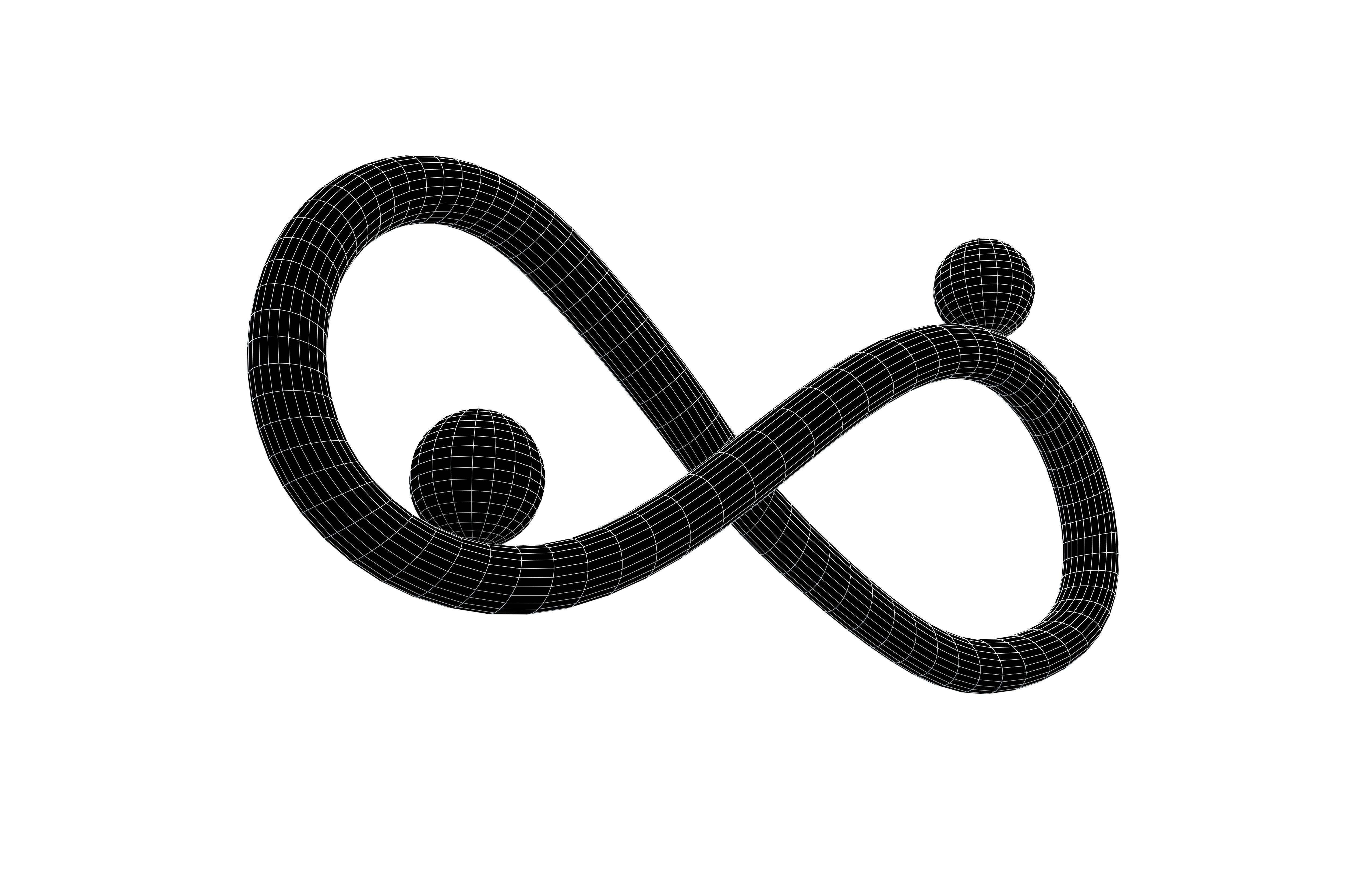 Shape Balancing on Infinity Symbol v1 001 Low-poly 3D model_4