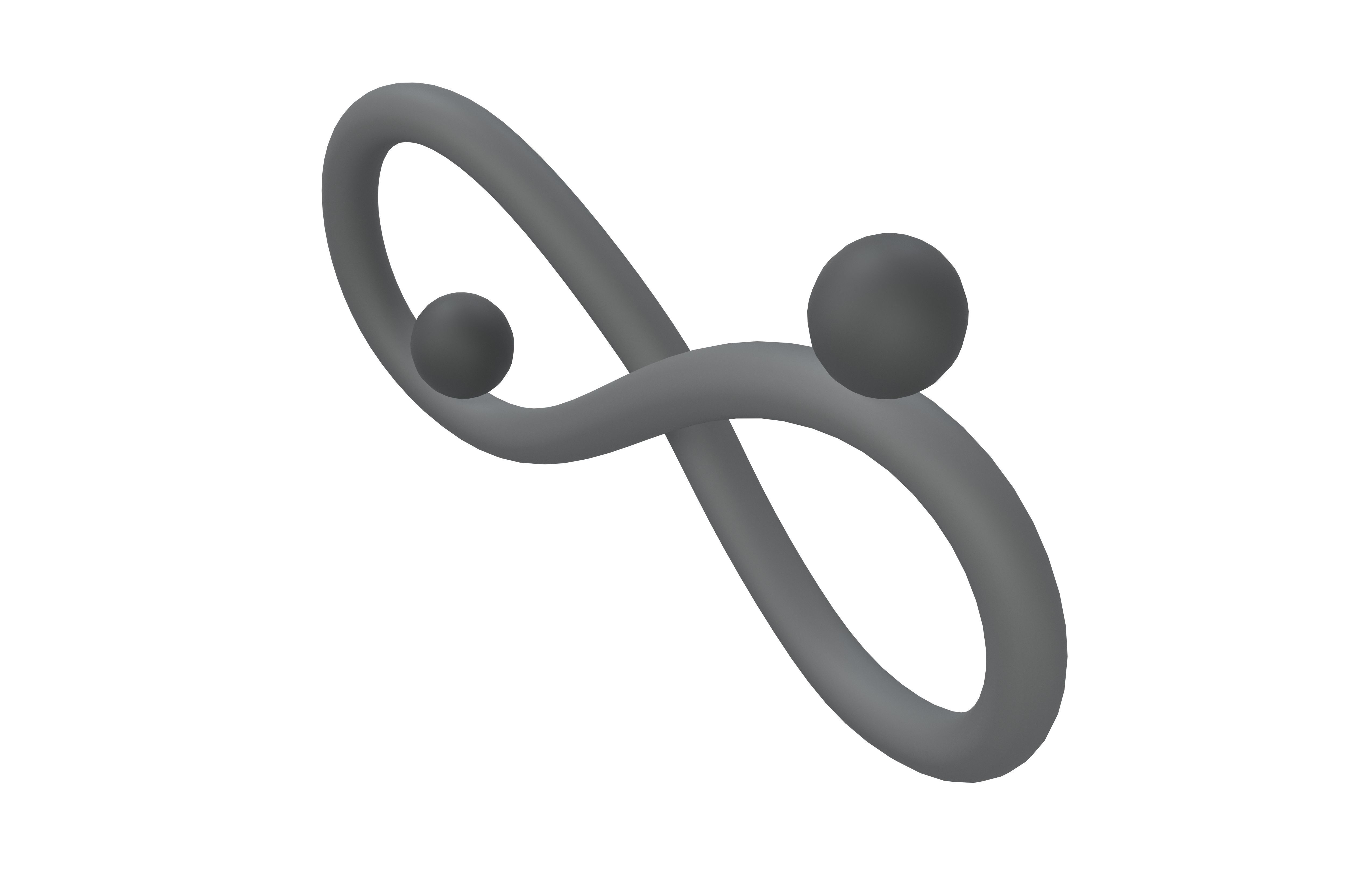 Shape Balancing on Infinity Symbol v1 001 Low-poly 3D model_3