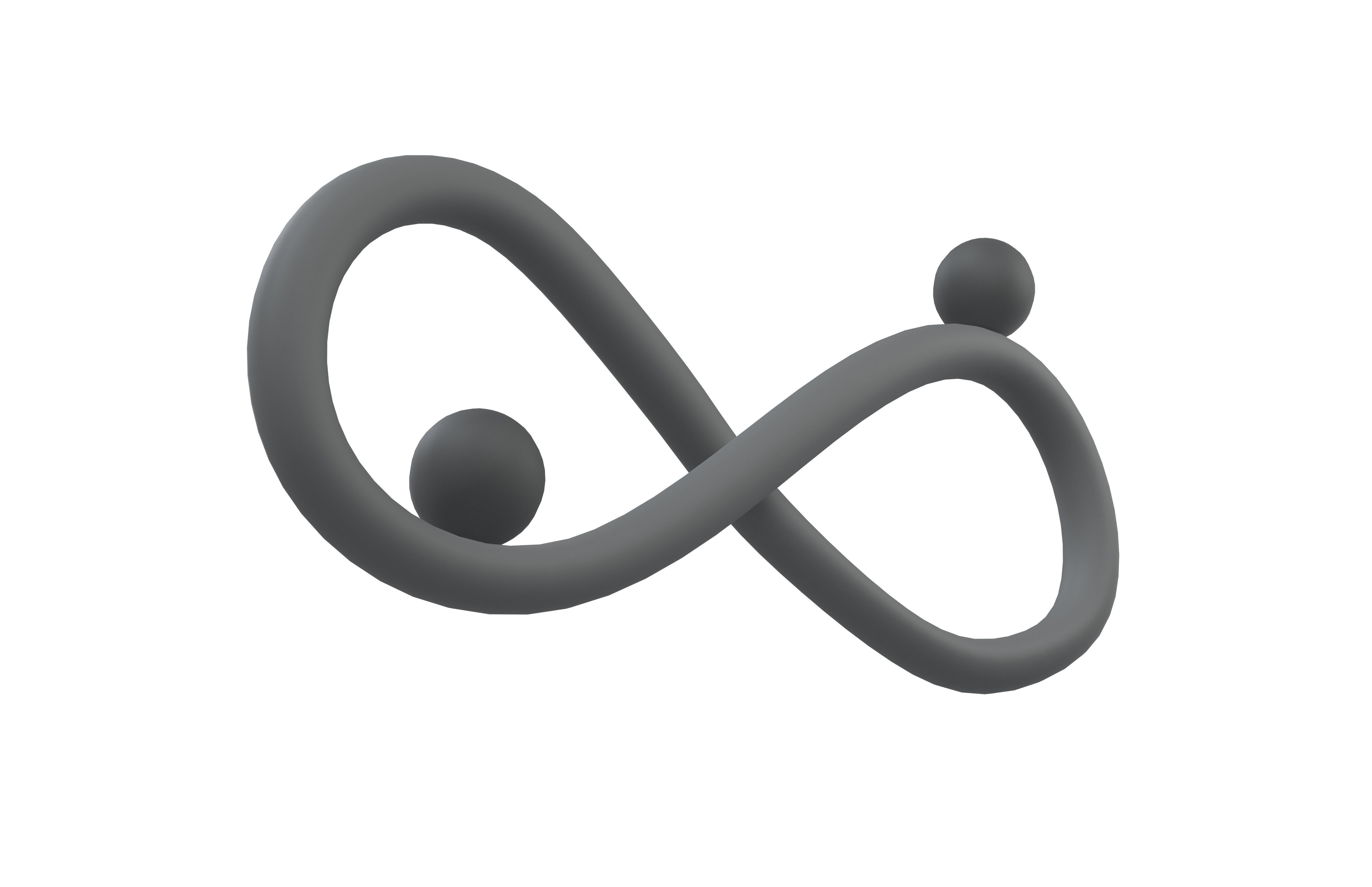 Shape Balancing on Infinity Symbol v1 001 Low-poly 3D model_2