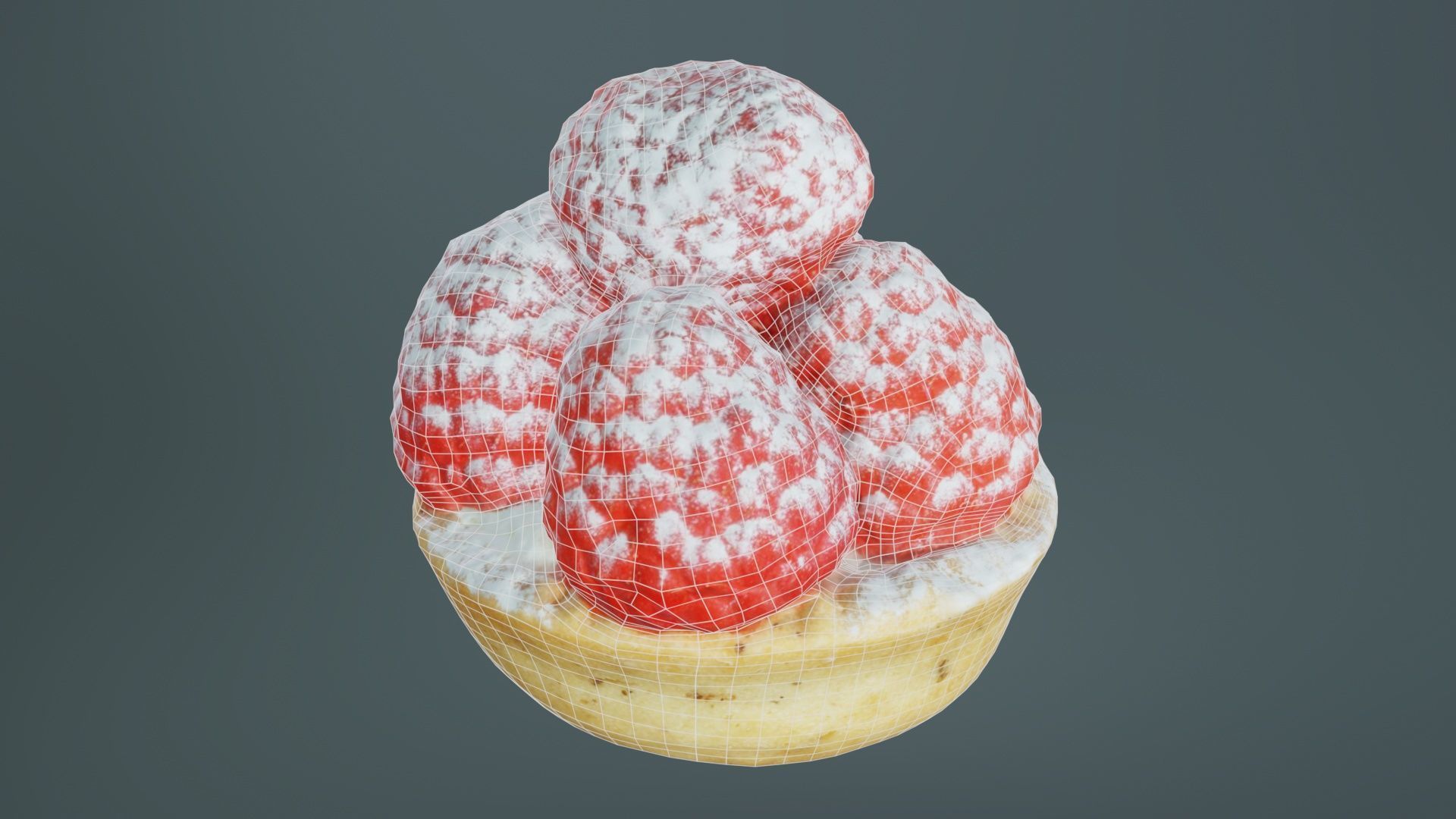 Framboise Cake Low-poly 3D model_10