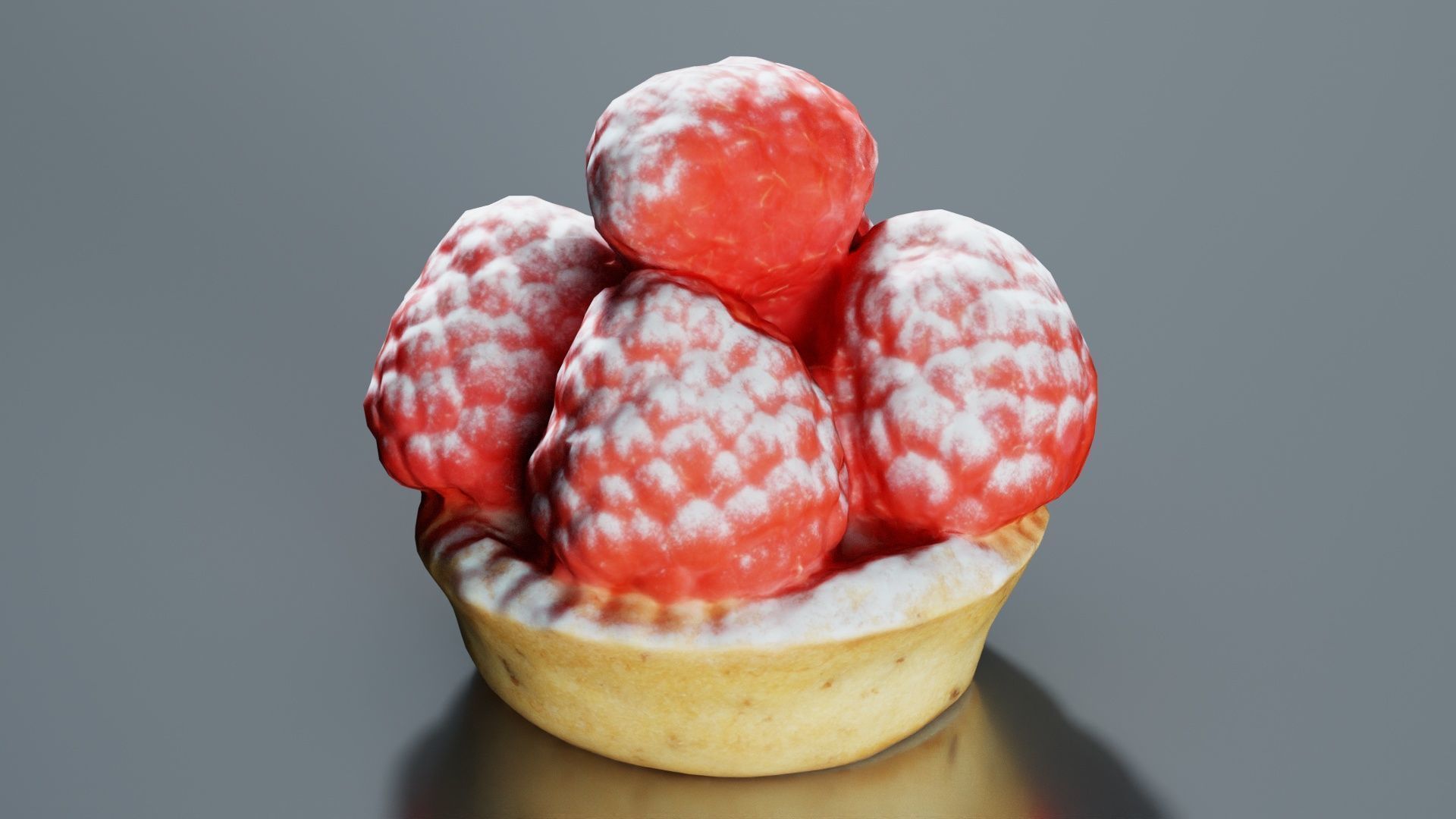 Framboise Cake Low-poly 3D model_4