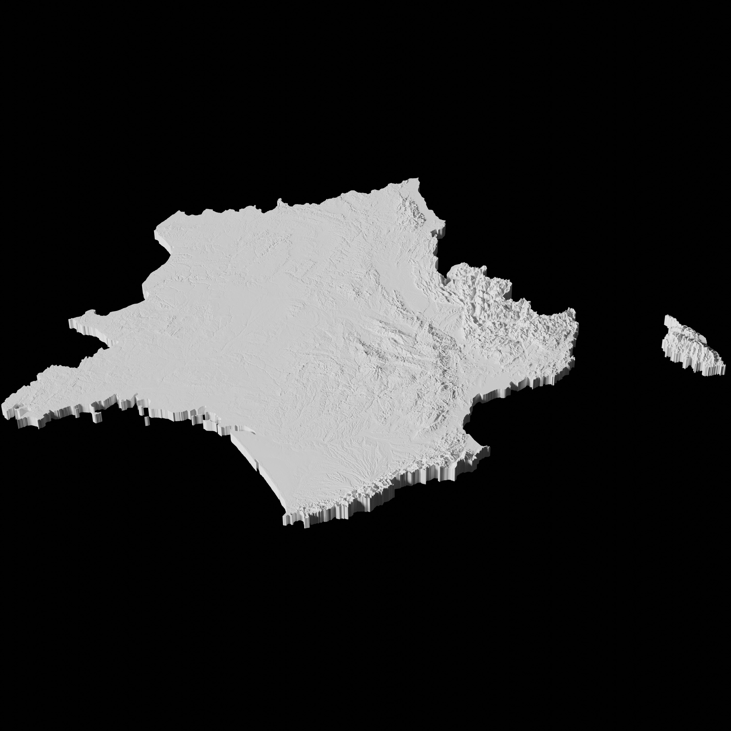 France Topographic Map - 3D Terrain Topography of France 3D print model_3