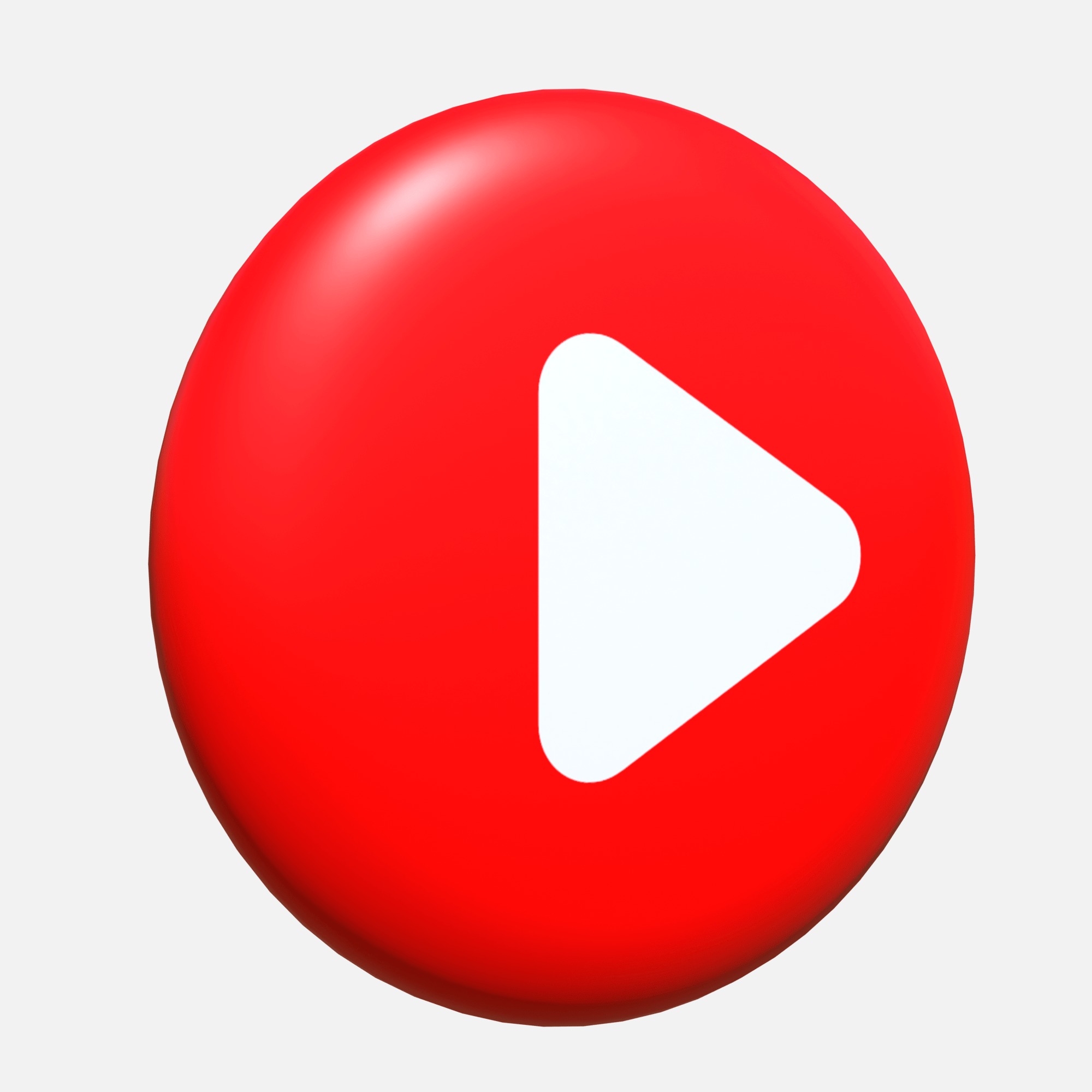 Youtube logo tablet Low-poly 3D model_1