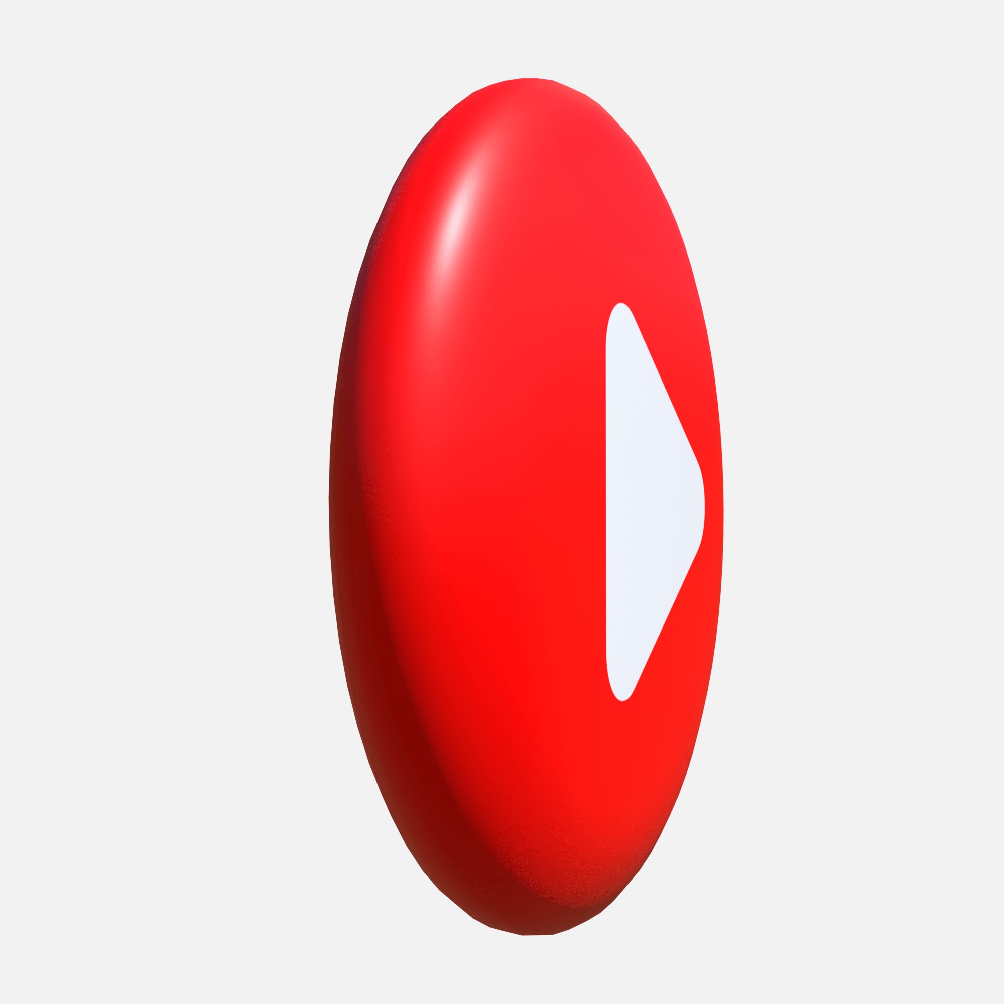 Youtube logo tablet Low-poly 3D model_2