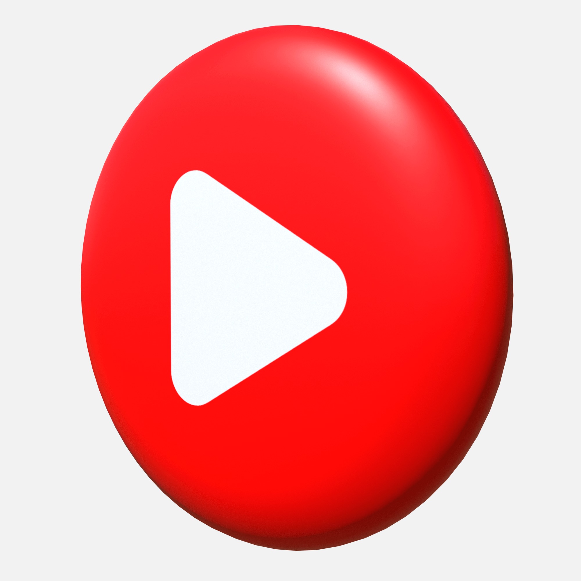 Youtube logo tablet Low-poly 3D model_3
