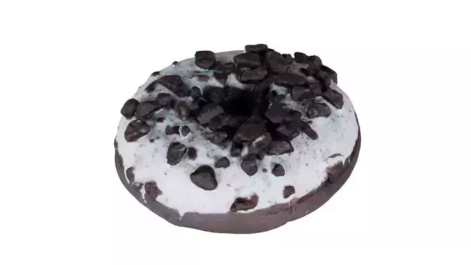 Frosty Chocolate Donut Low-poly 3D model