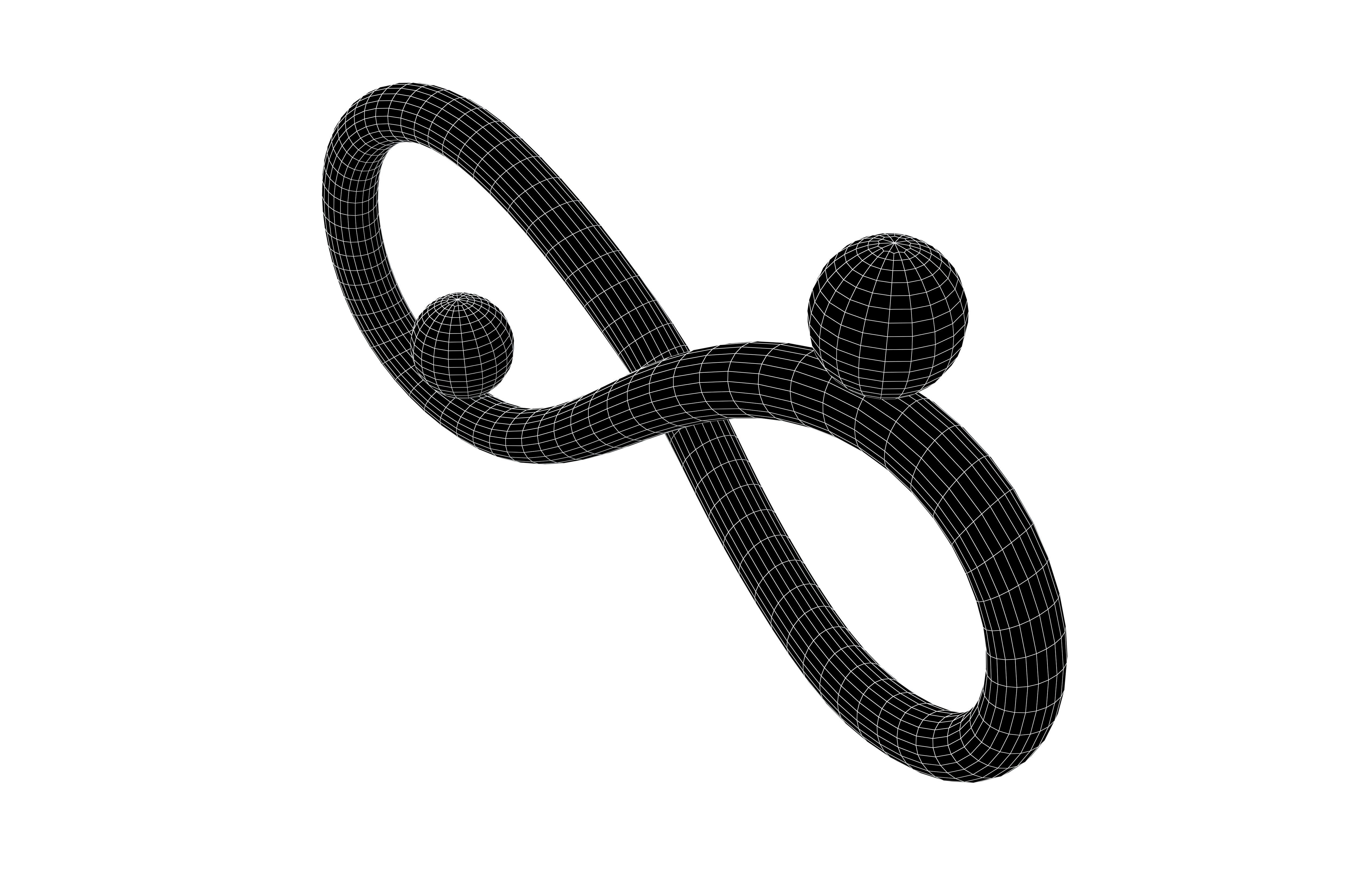 Shape Balancing on Infinity Symbol v1 003 Low-poly 3D model_7