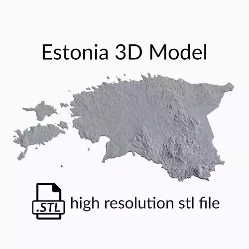 Estonia Topographic Map - 3D Terrain Topography of Estonia