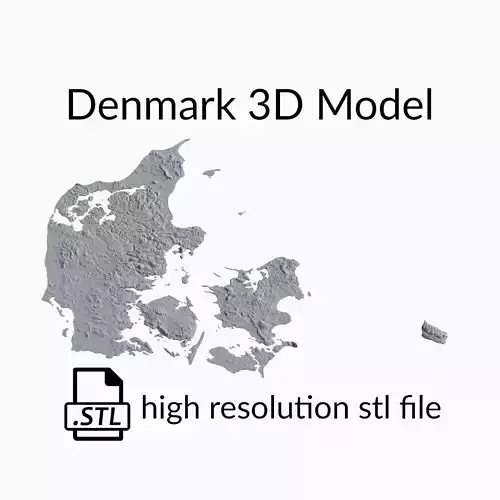 Denmark Topographic Map - 3D Terrain Topography of Denmark