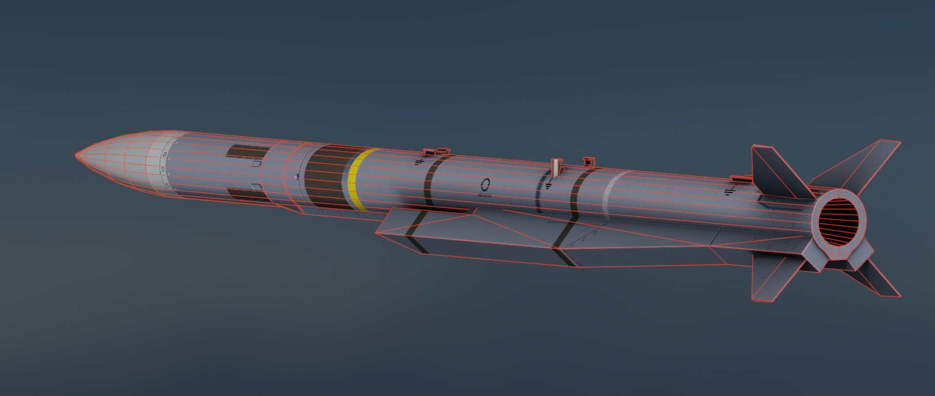 Meteor AA Missile Low-poly 3D model_5