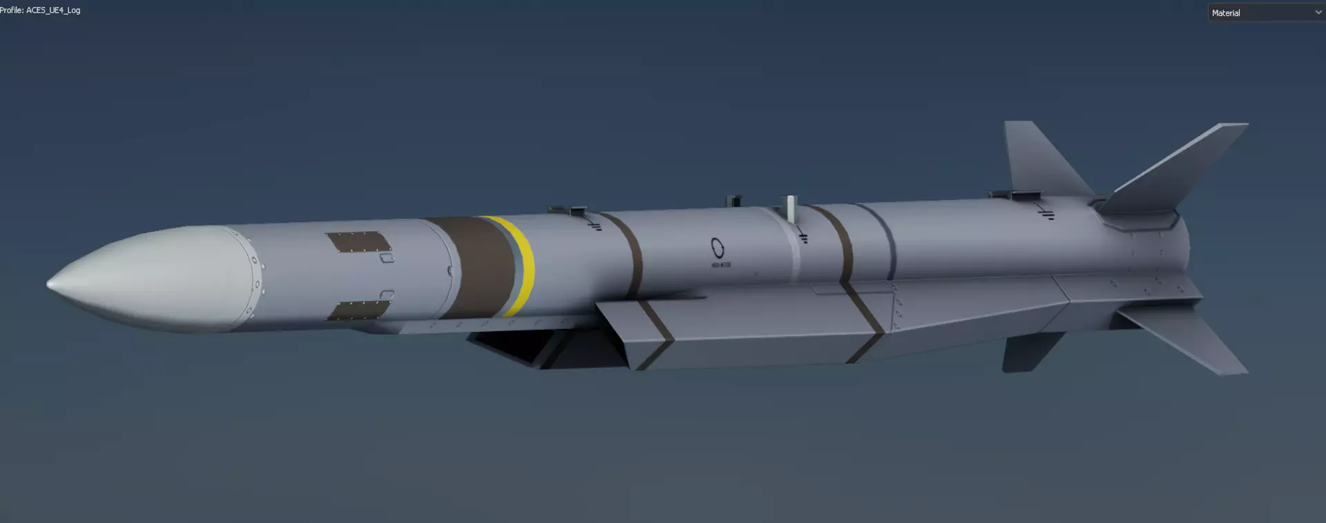 Meteor AA Missile Low-poly 3D model_0