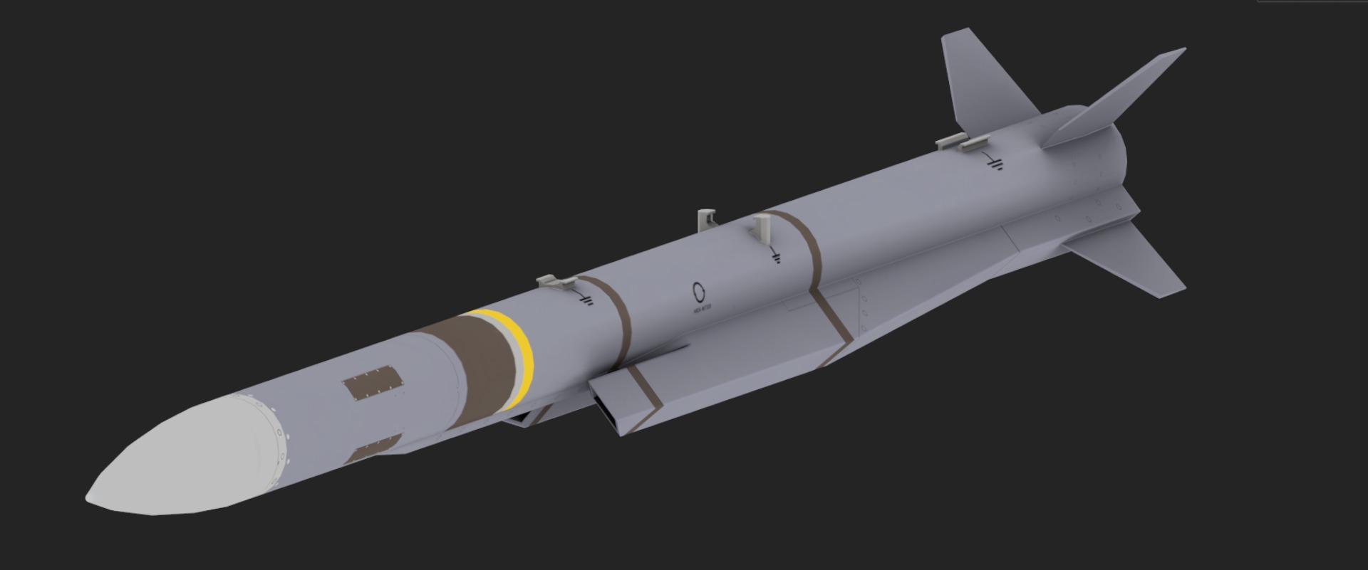 Meteor AA Missile Low-poly 3D model_3
