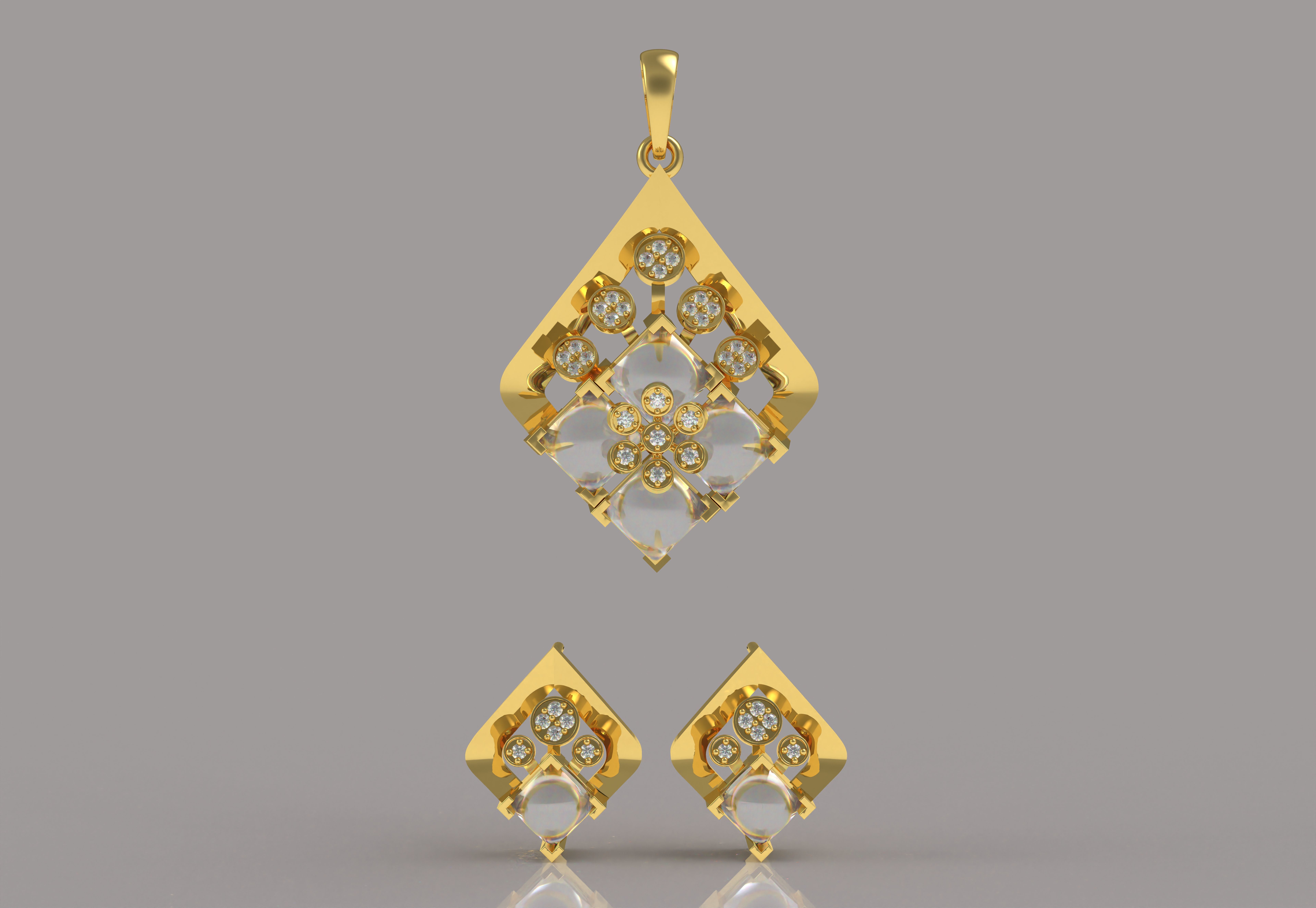 Diamond Pendant Set 09 3D print model_22