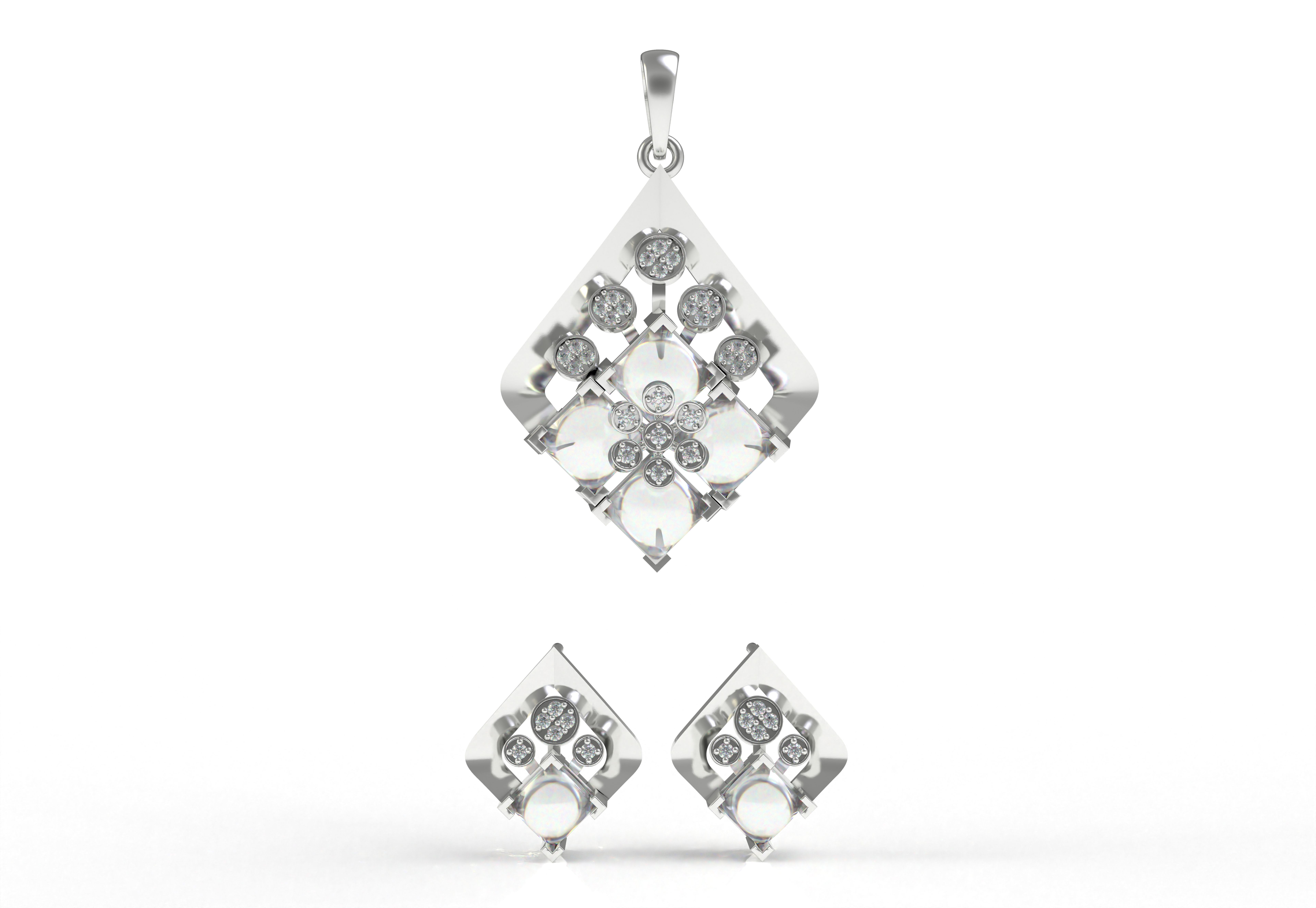 Diamond Pendant Set 09 3D print model_6