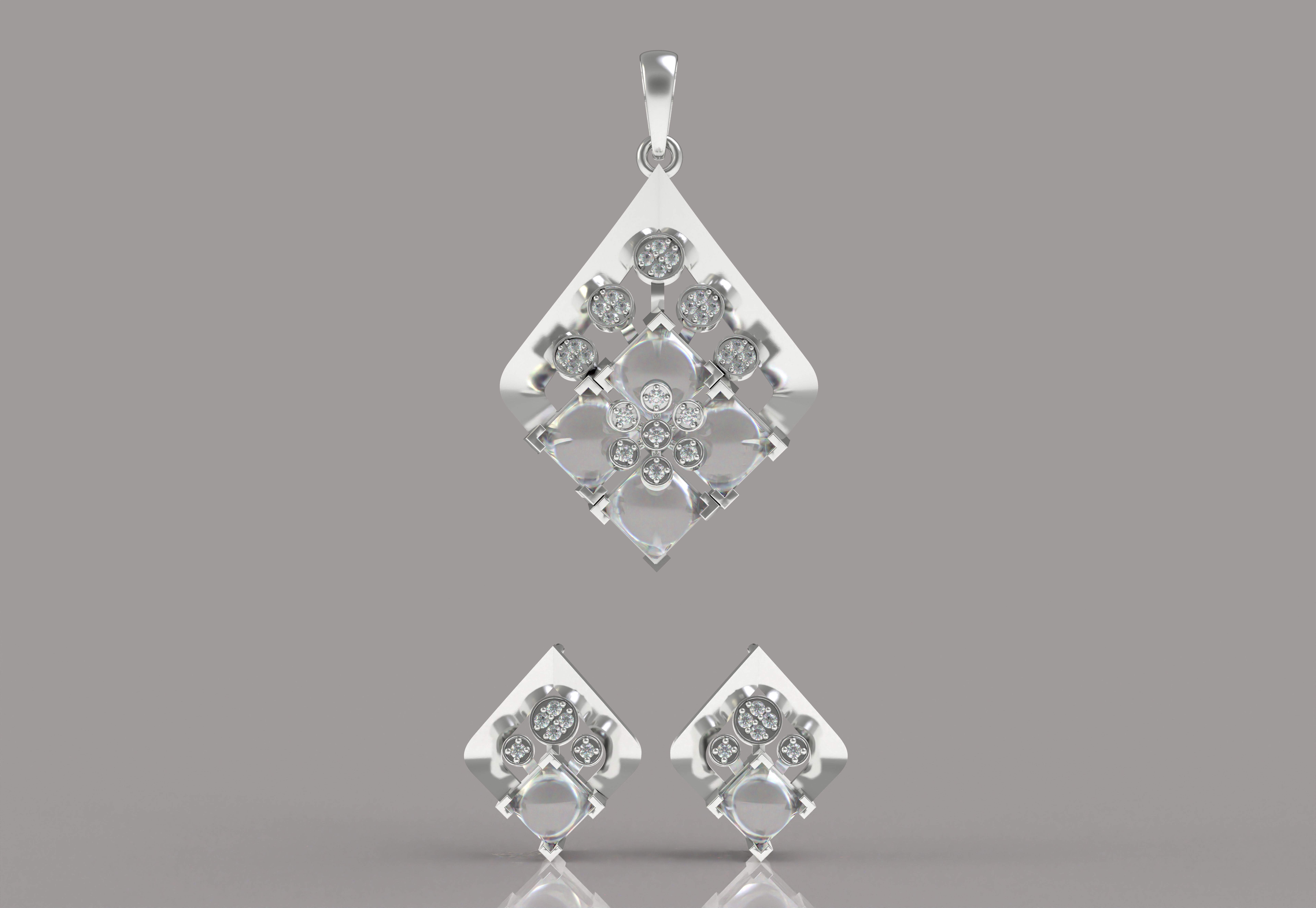 Diamond Pendant Set 09 3D print model_18