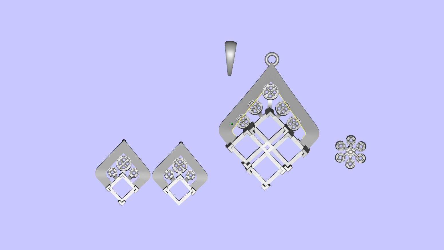 Diamond Pendant Set 09 3D print model_26