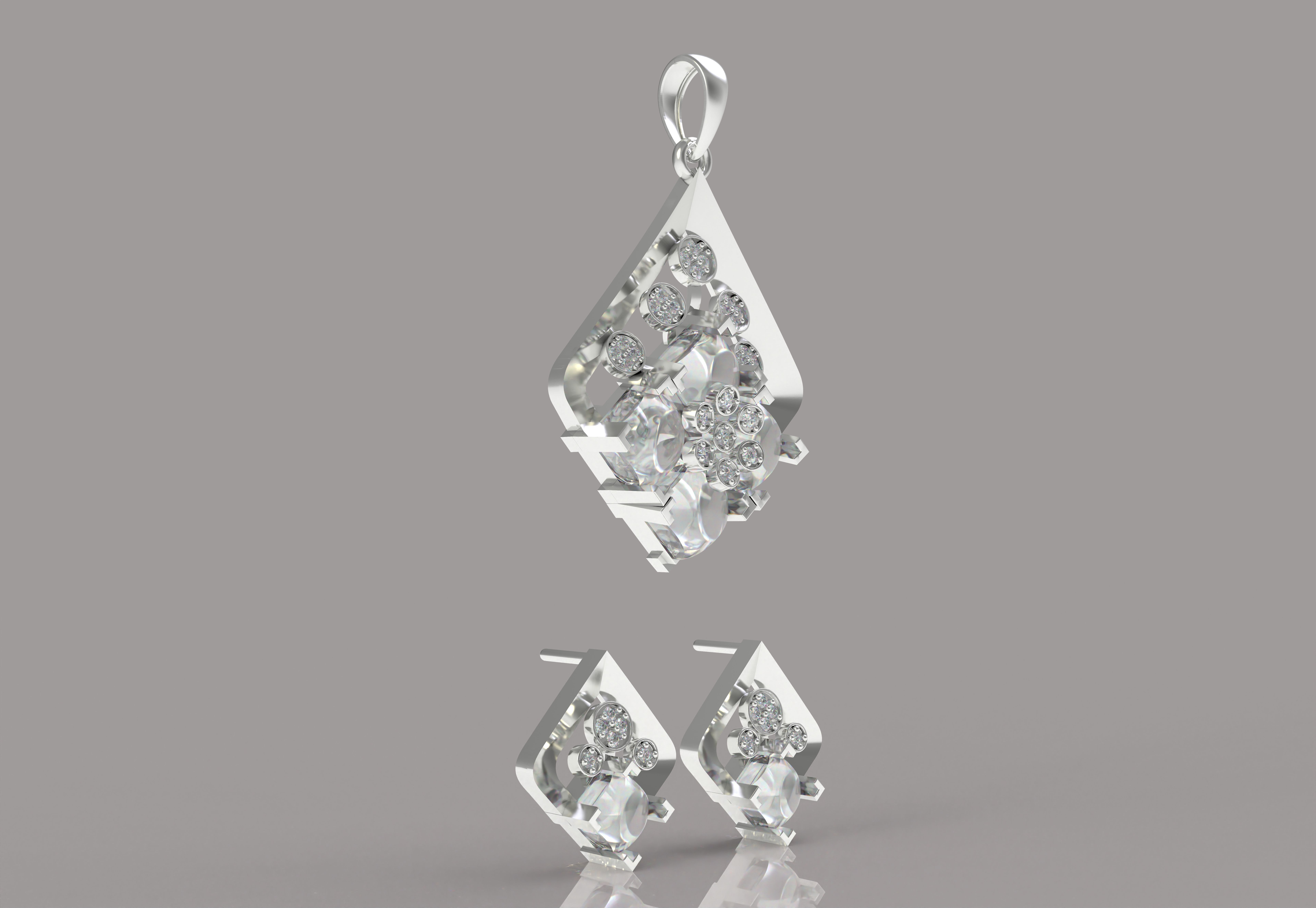 Diamond Pendant Set 09 3D print model_21