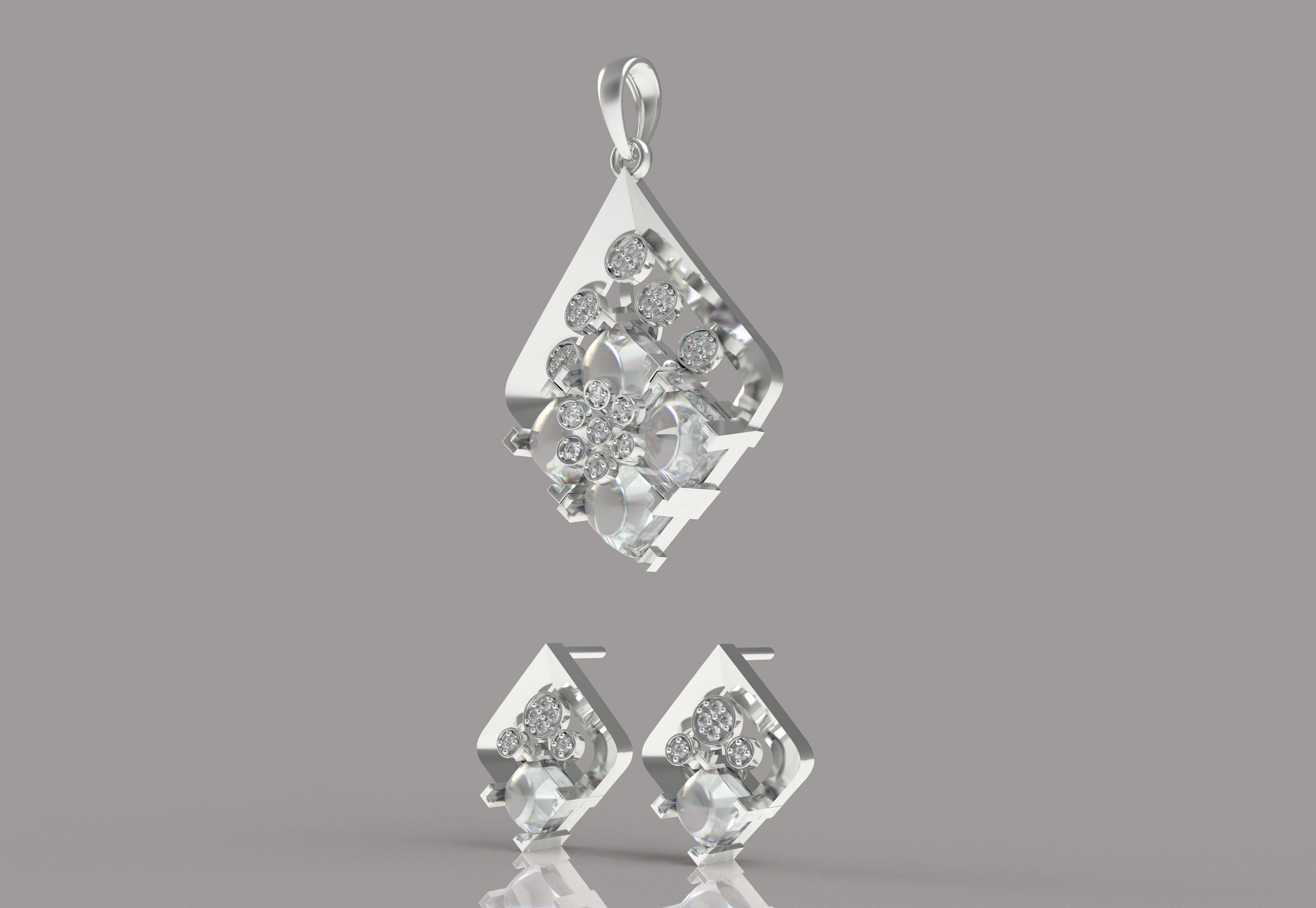 Diamond Pendant Set 09 3D print model_20