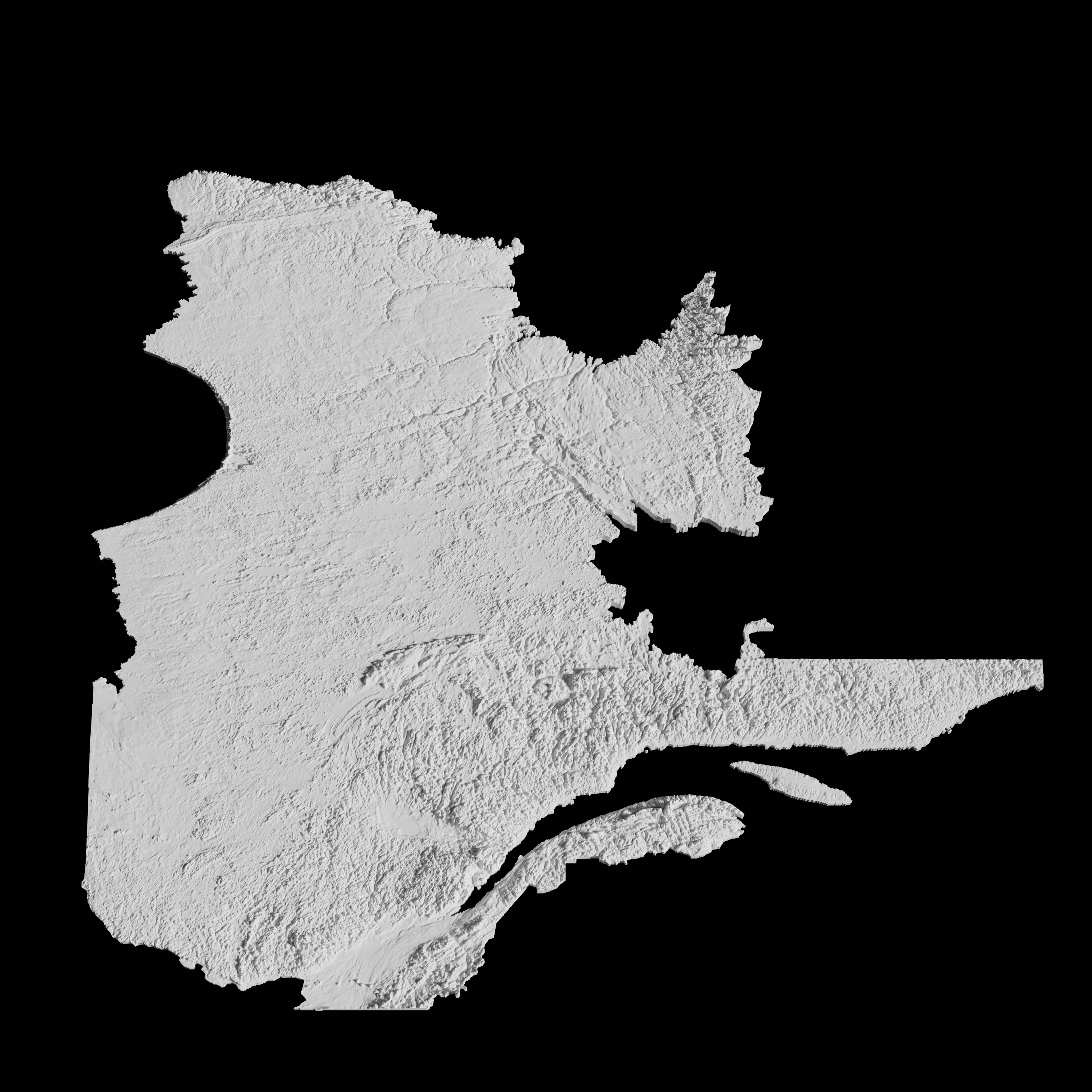 Canada Quebec Topographic Map - 3D Terrain Topography 3D print model_1