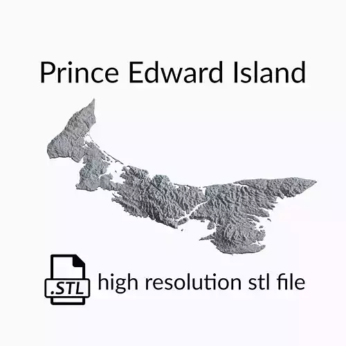 Prince Edward Island Topographic Map - 3D Terrain Topography