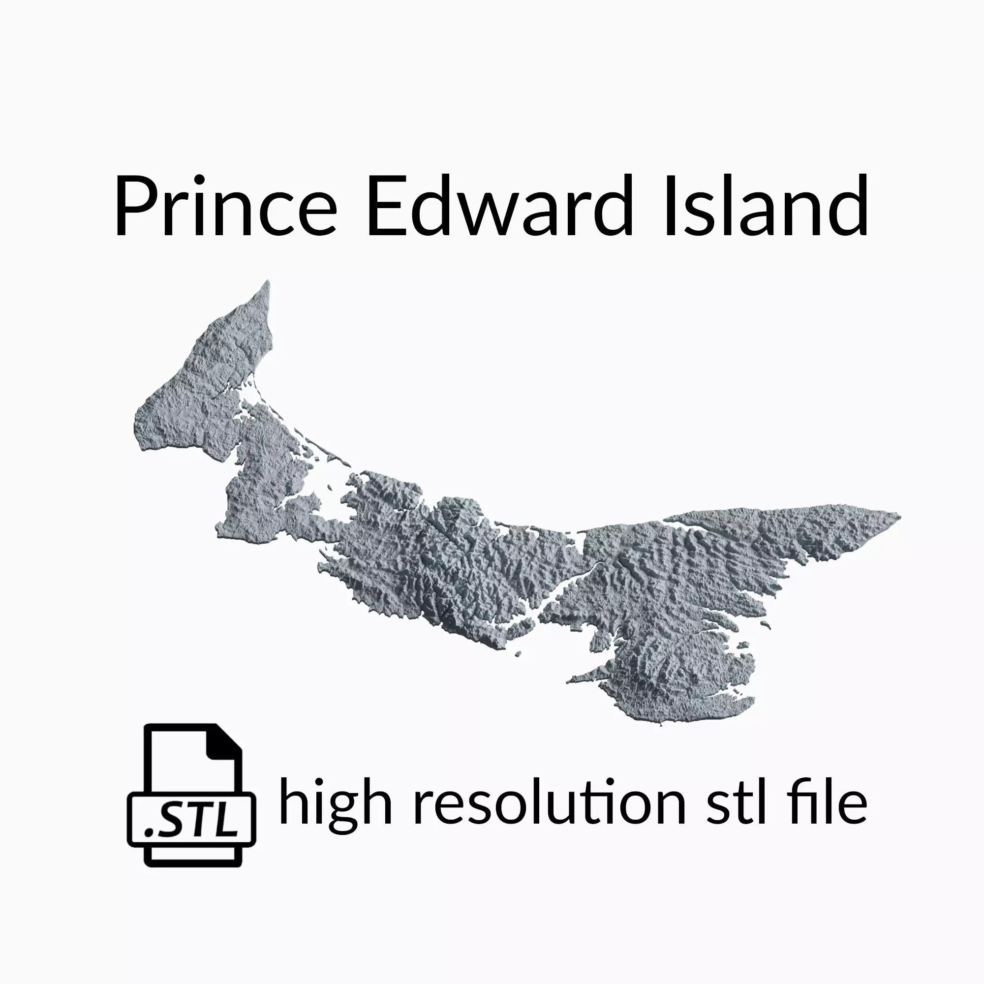 Prince Edward Island Topographic Map - 3D Terrain Topography 3D print model_0