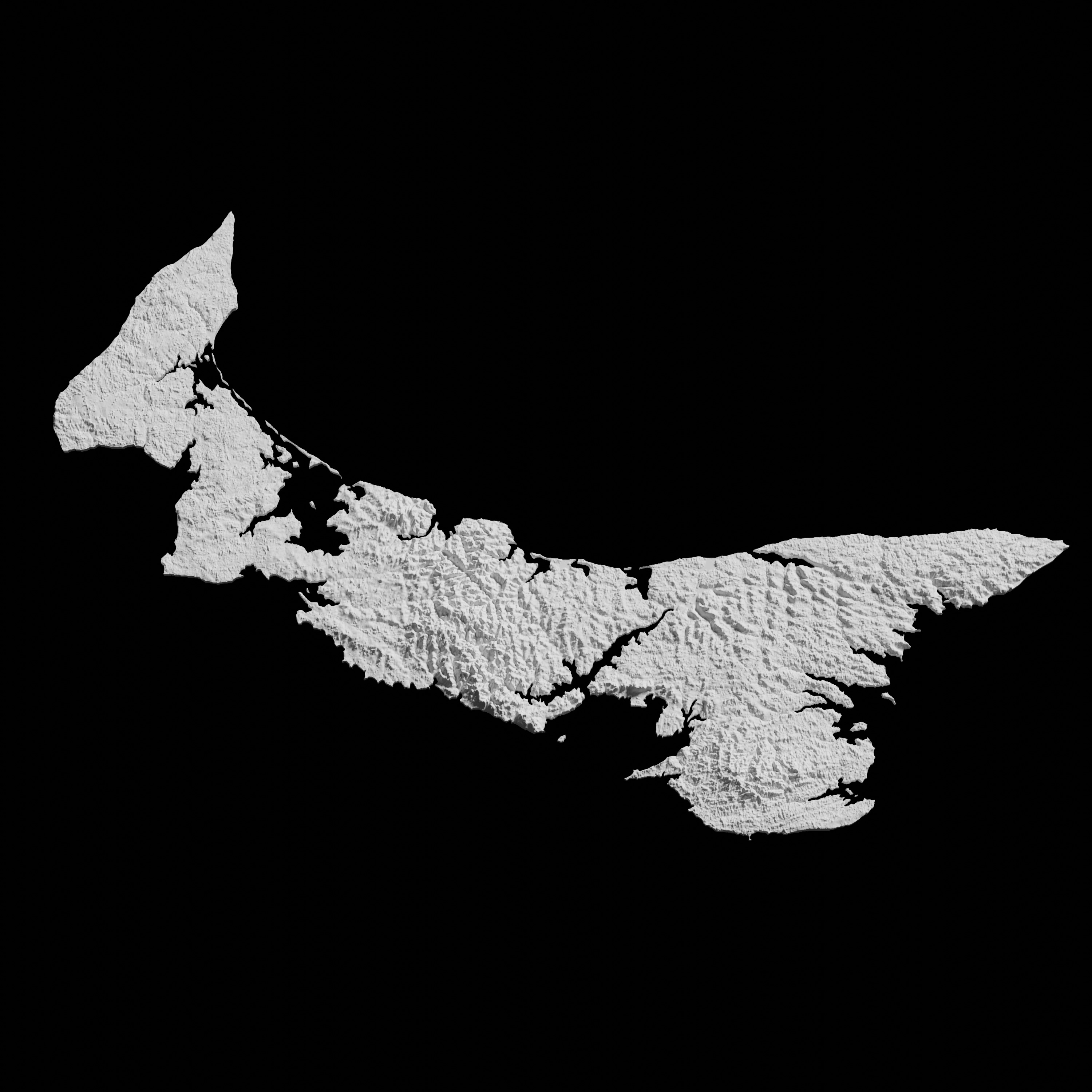 Prince Edward Island Topographic Map - 3D Terrain Topography 3D print model_1