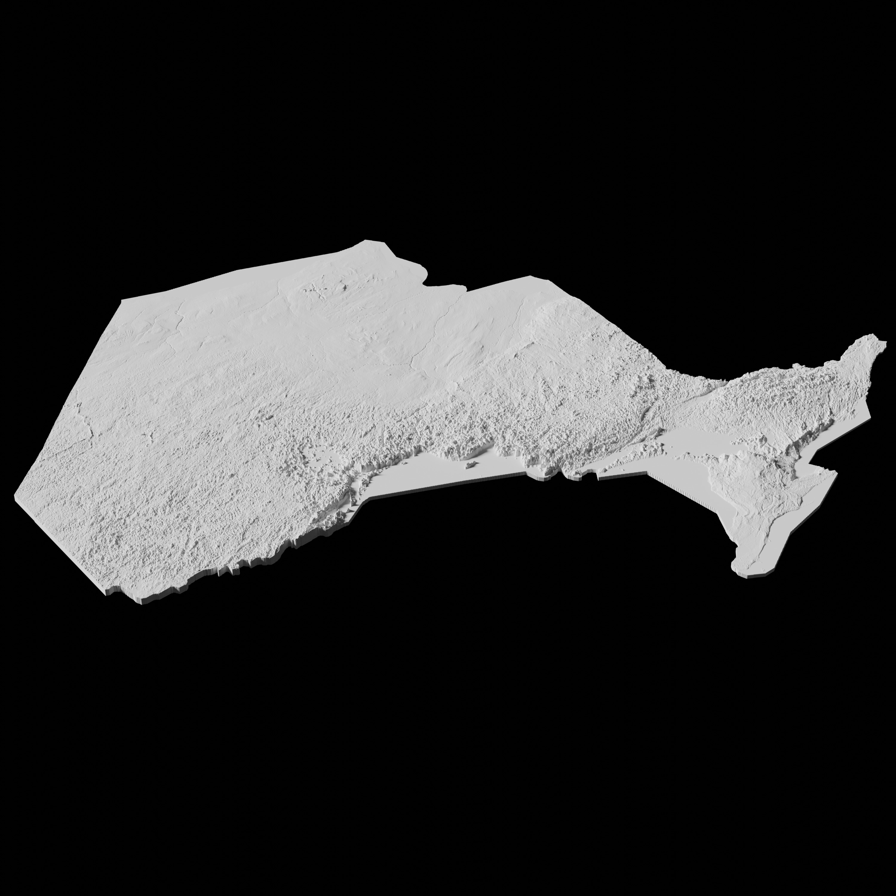 Canada Ontario Topographic Map - 3D Terrain Topography 3D print model_3