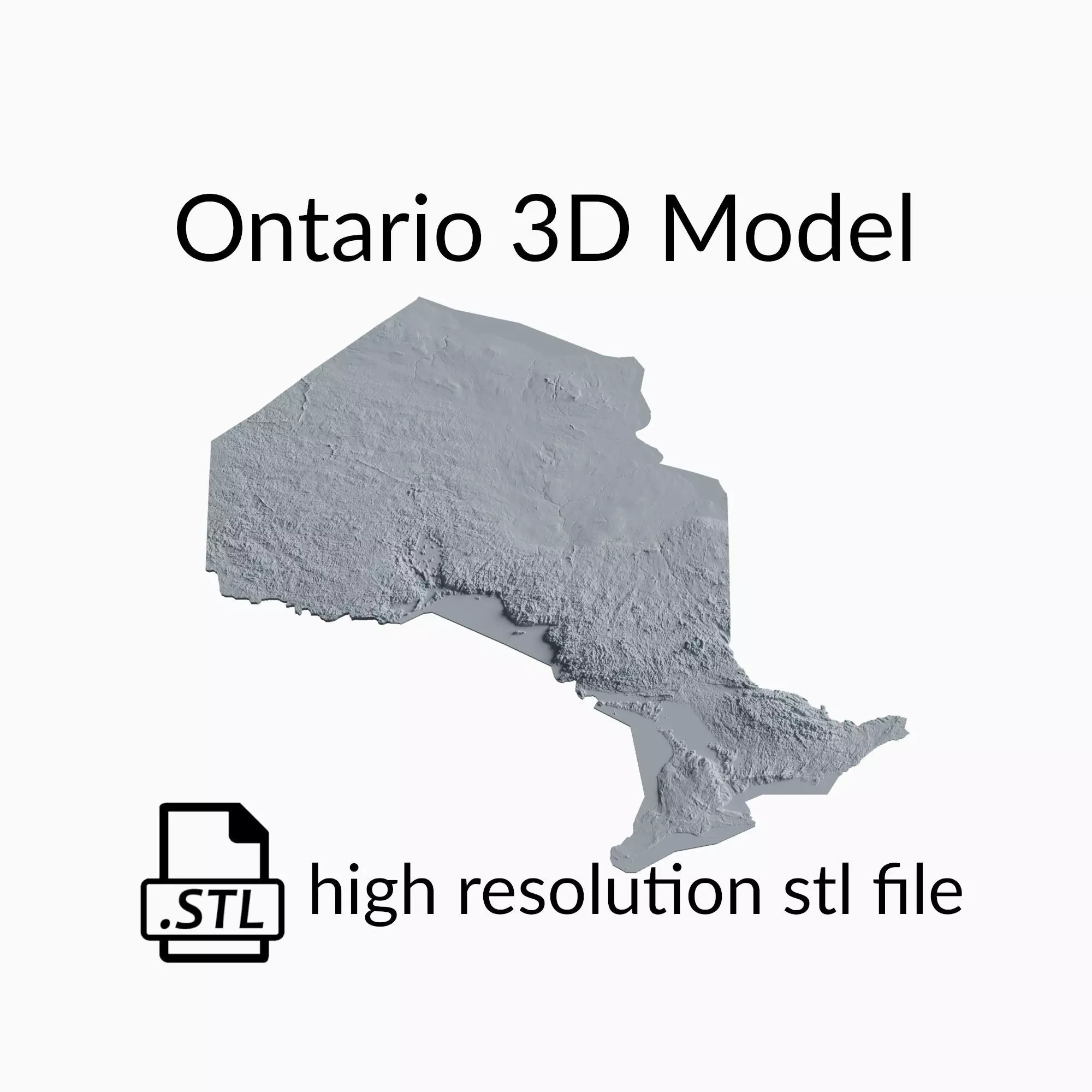Canada Ontario Topographic Map - 3D Terrain Topography 3D print model_0