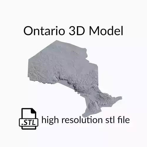 Canada Ontario Topographic Map - 3D Terrain Topography