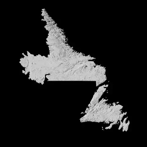 Canada Newfoundland Topographic Map - 3D Terrain Topography