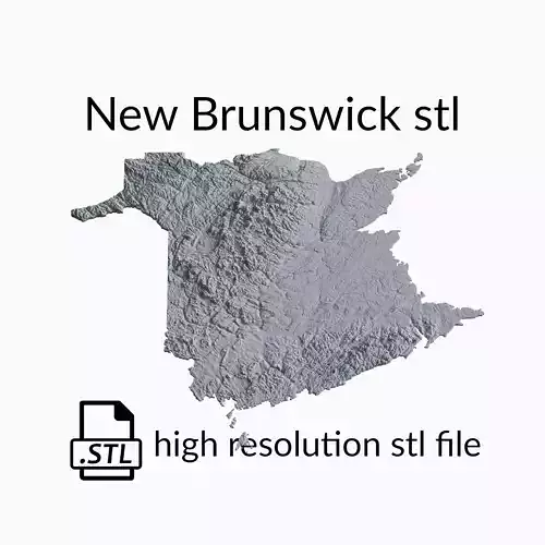 Canada New Brunswick Topographic Map - 3D Terrain Topography