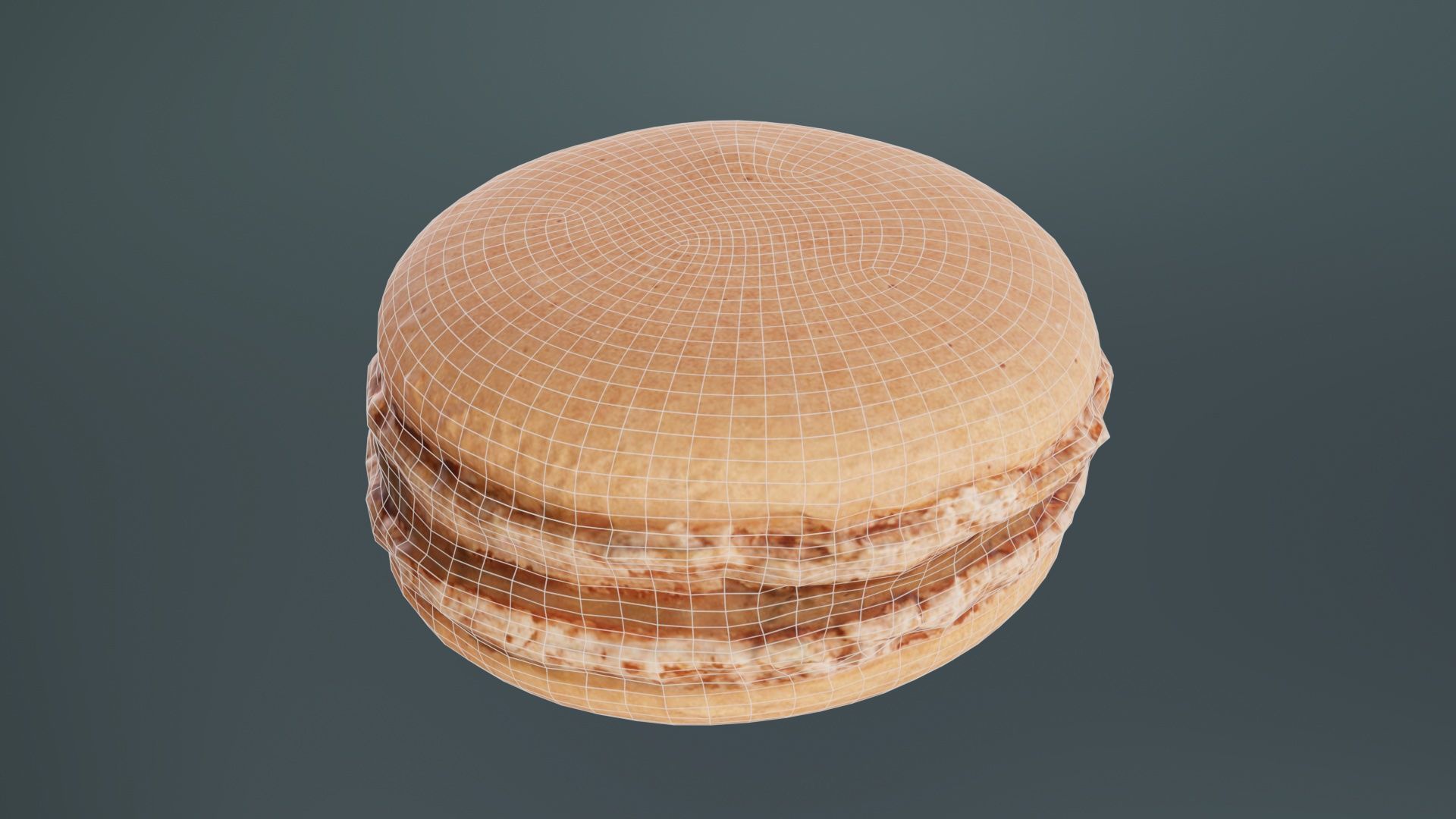Macaron Brown Low-poly 3D model_9