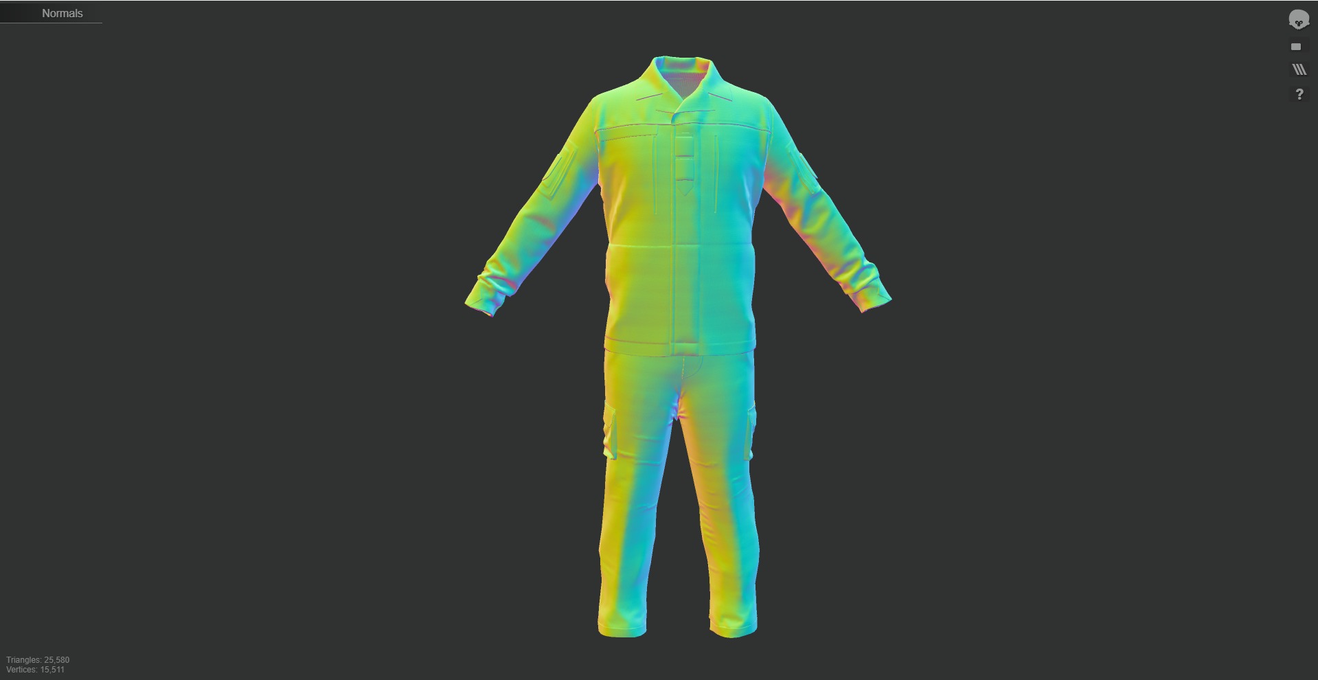 Austrian Armed Forces Shirt Pants -12 Color Game-Ready Low-poly 3D model_28