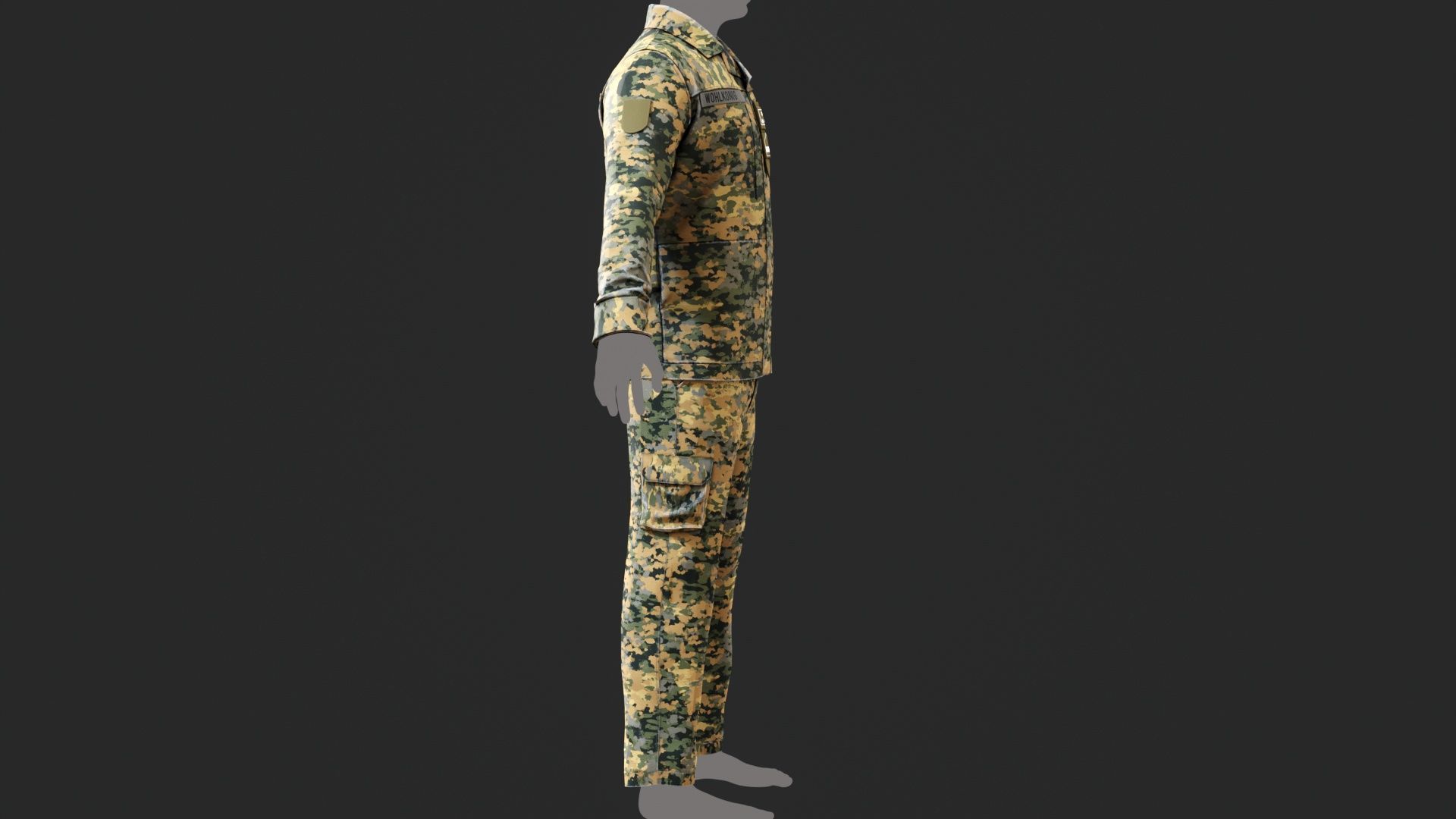 Austrian Armed Forces Shirt Pants -12 Color Game-Ready Low-poly 3D model_12