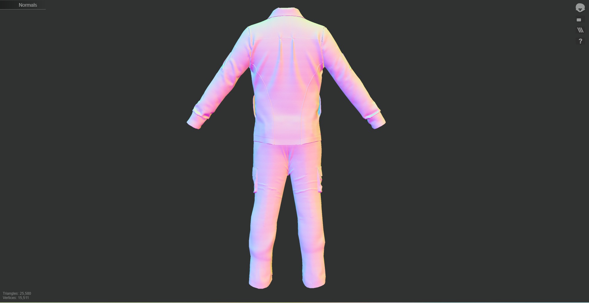 Austrian Armed Forces Shirt Pants -12 Color Game-Ready Low-poly 3D model_27