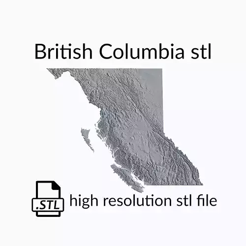 Canada British Columbia Topographic Map - 3D Terrain Topography